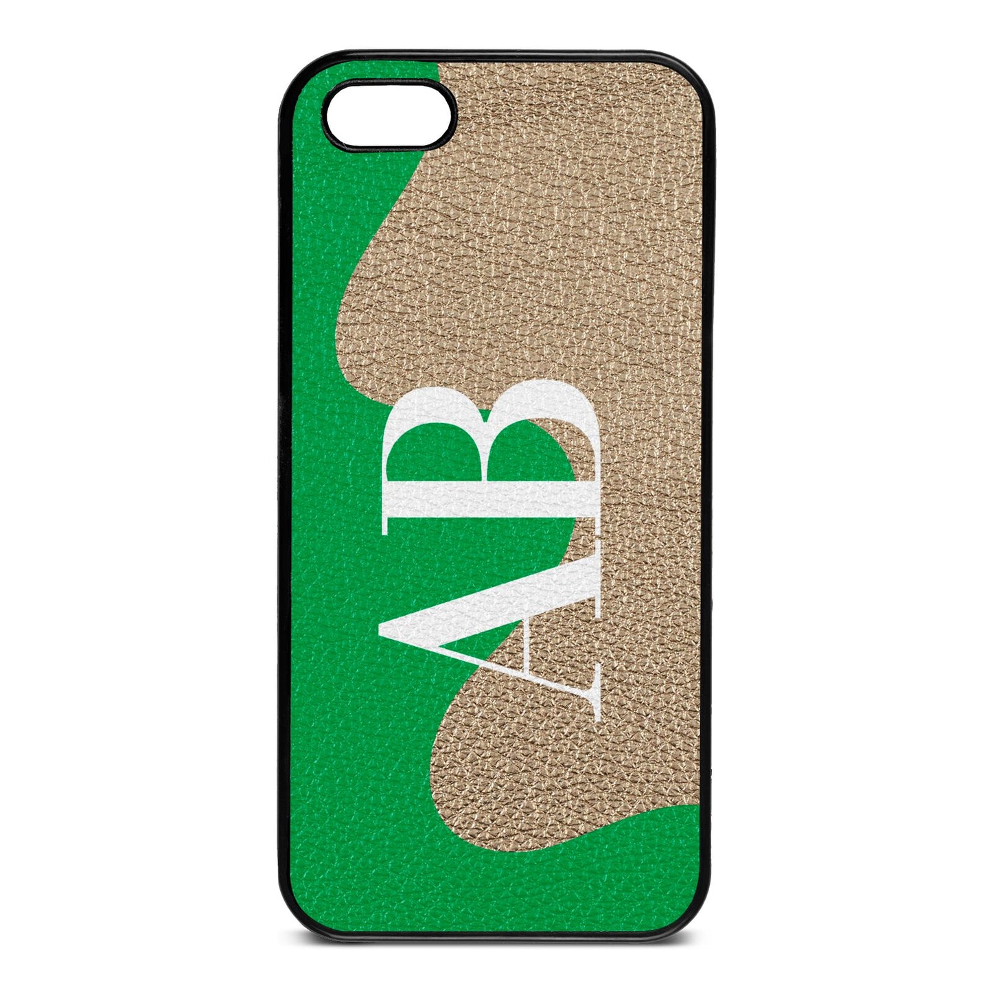 Abstract Personalised Initials Gold Pebble Leather iPhone 5 Case