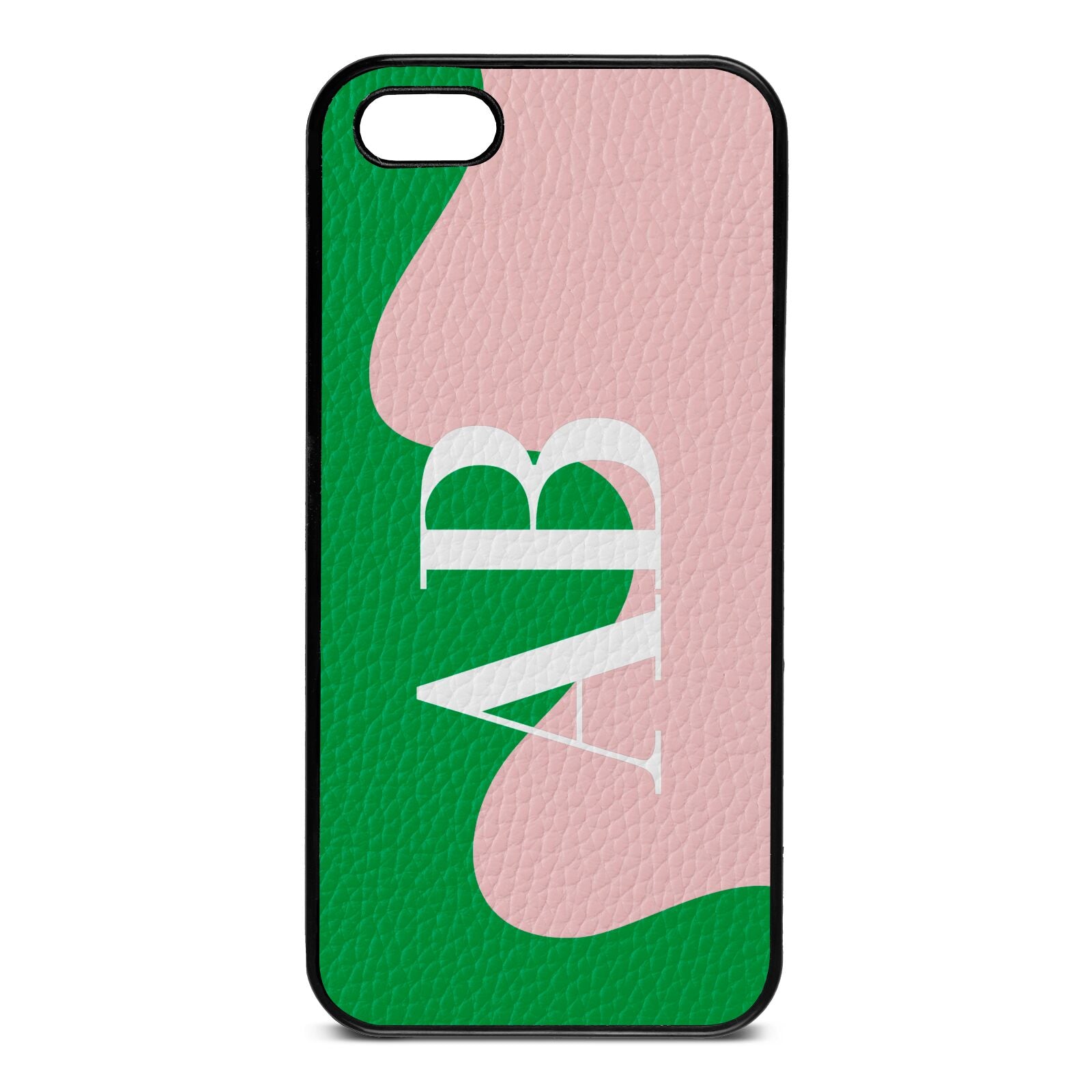 Abstract Personalised Initials Pink Pebble Leather iPhone 5 Case