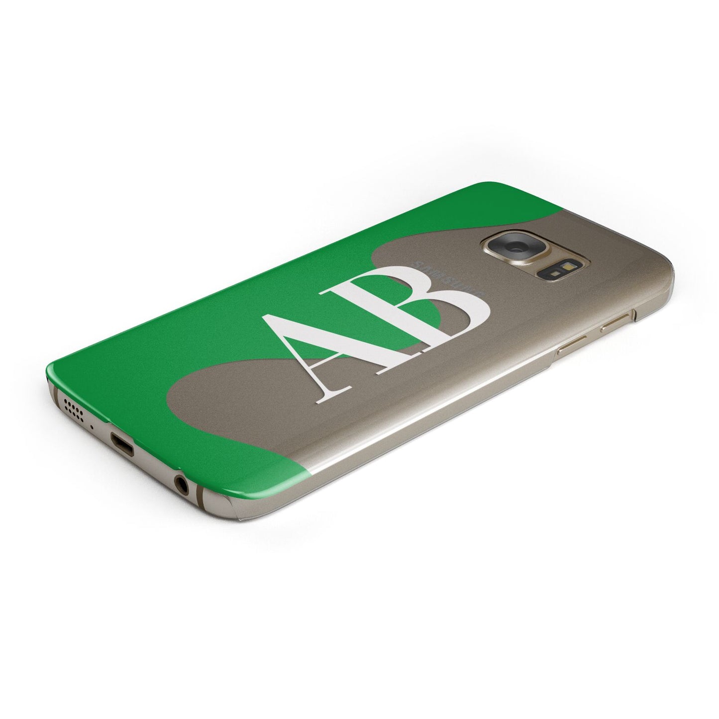 Abstract Personalised Initials Protective Samsung Galaxy Case Angled Image