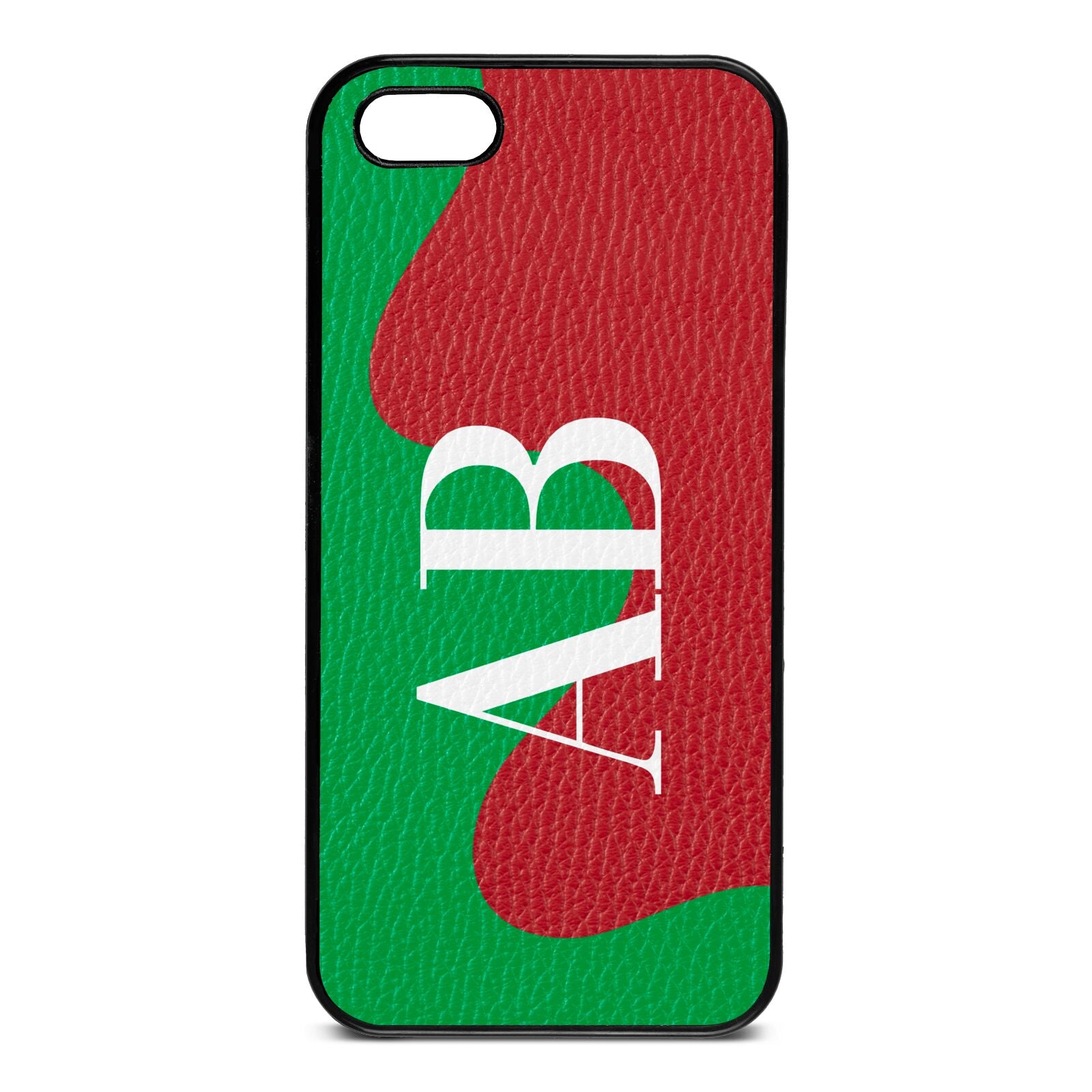 Abstract Personalised Initials Red Pebble Leather iPhone 5 Case