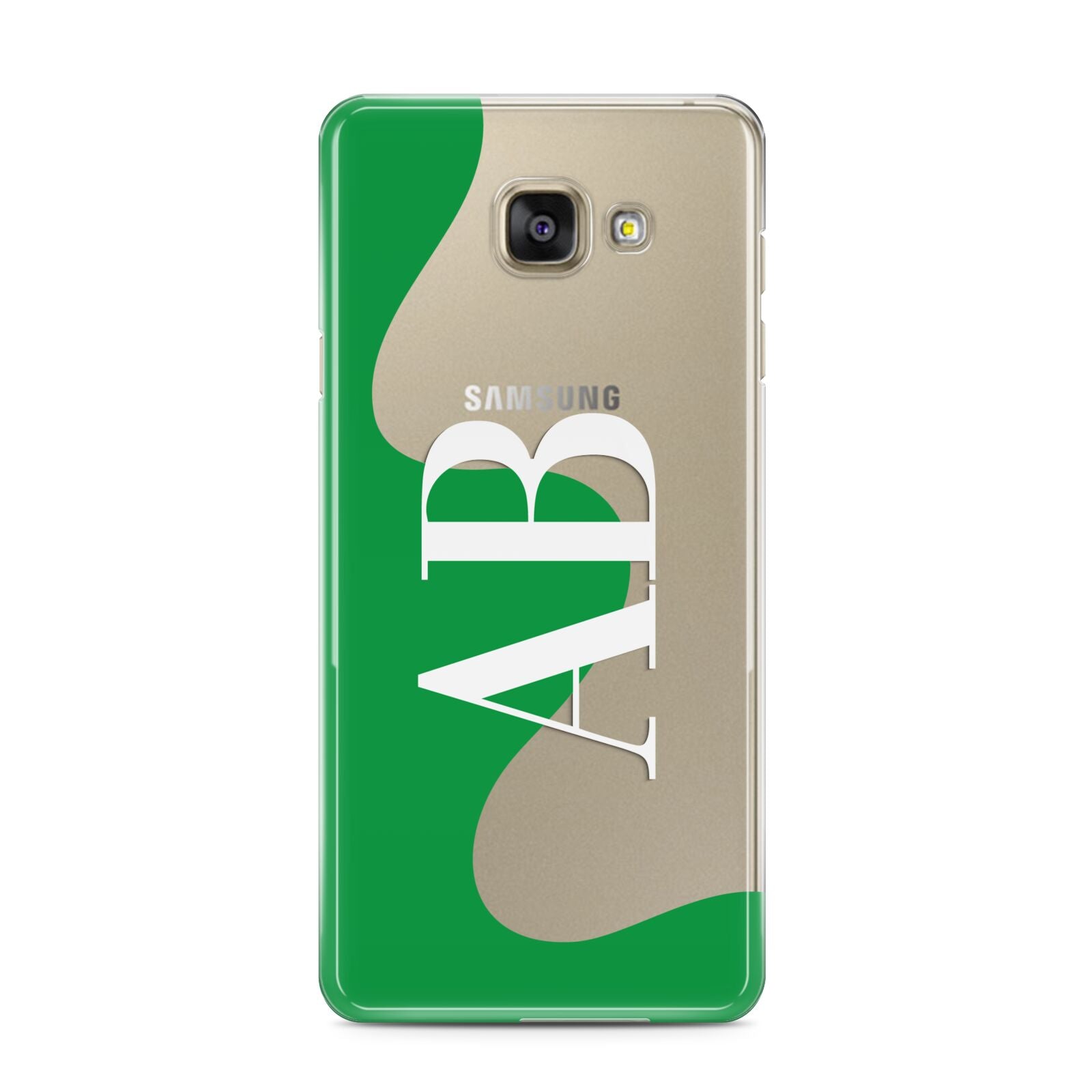 Abstract Personalised Initials Samsung Galaxy A3 2016 Case on gold phone