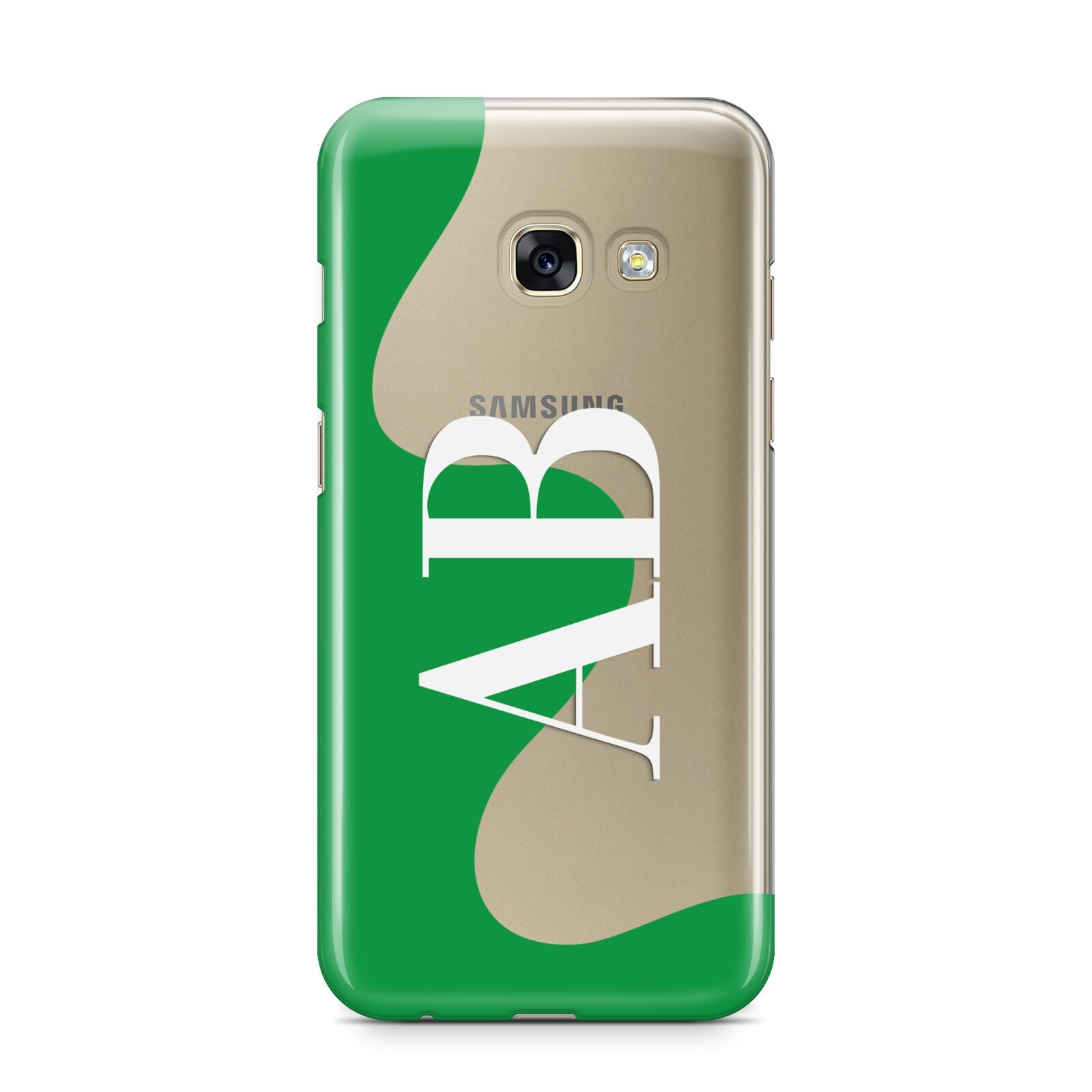 Abstract Personalised Initials Samsung Galaxy A3 2017 Case on gold phone