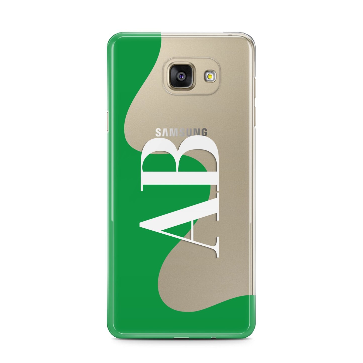 Abstract Personalised Initials Samsung Galaxy A7 2016 Case on gold phone