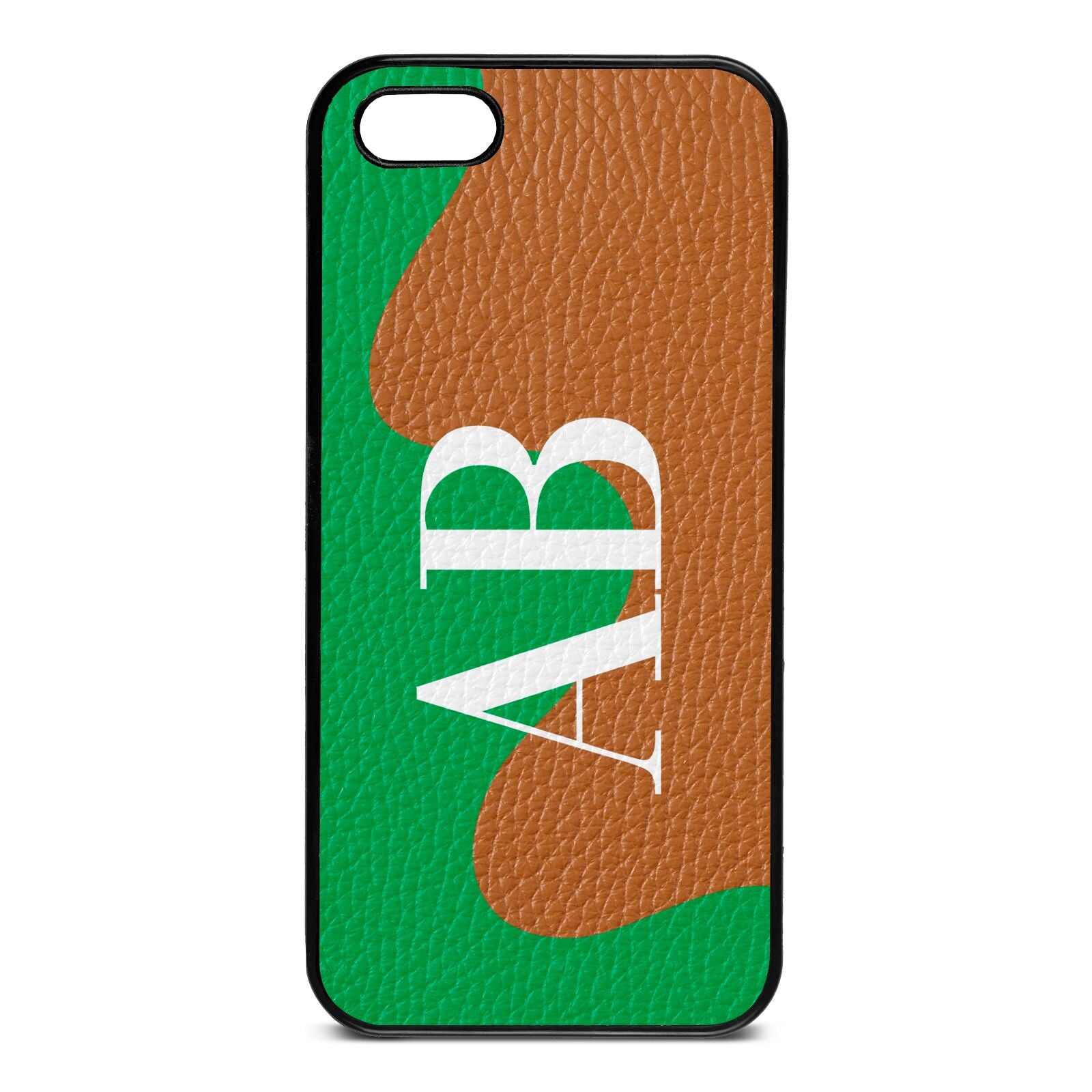 Abstract Personalised Initials Tan Pebble Leather iPhone 5 Case