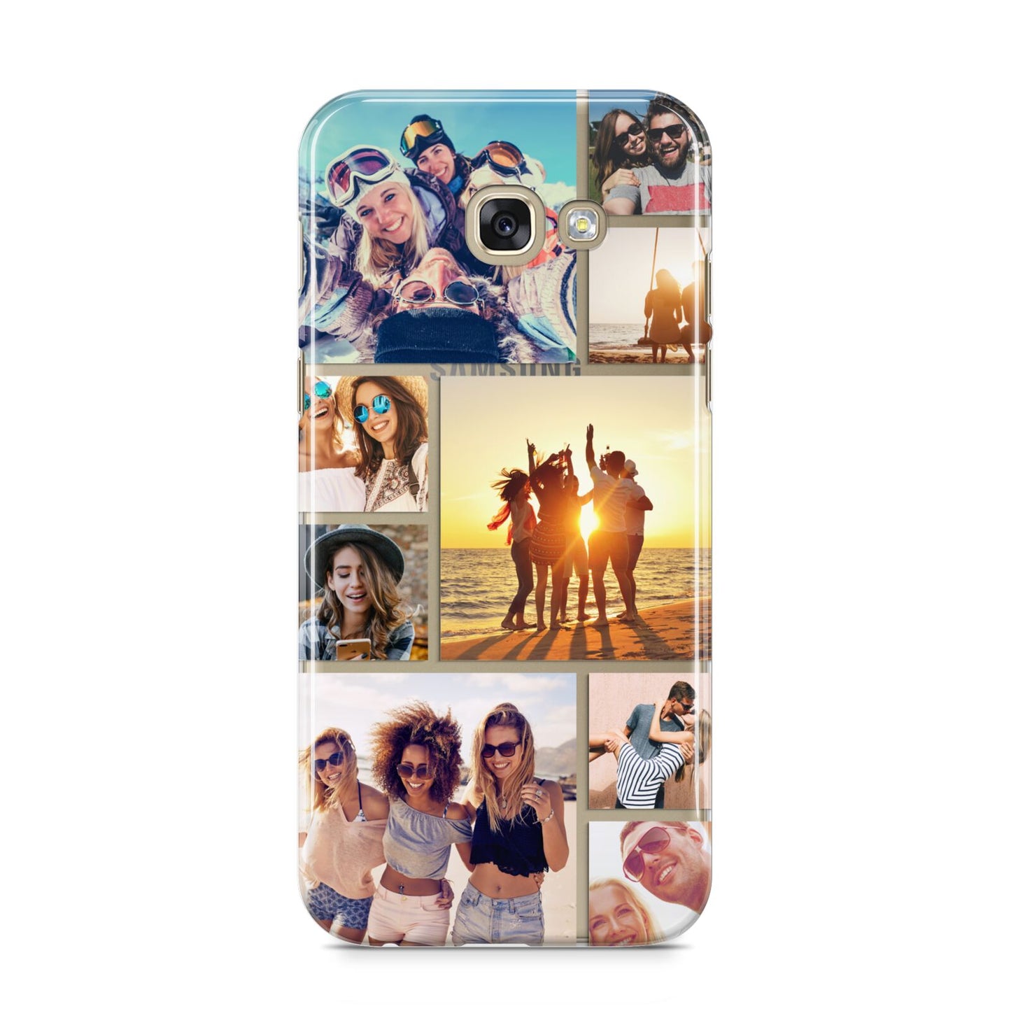 Abstract Photo Collage Upload Samsung Galaxy A5 2017 Case on gold phone