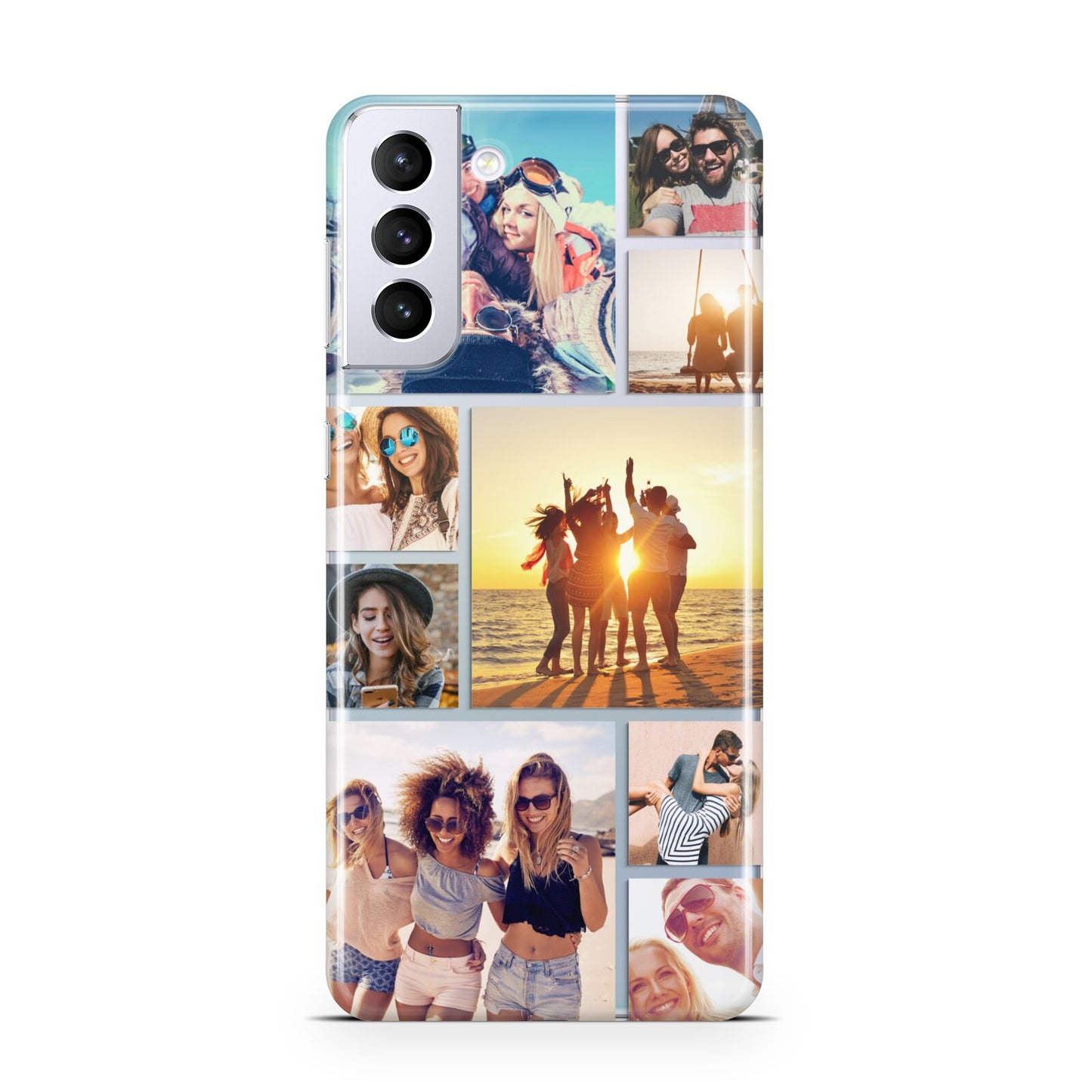 Abstract Photo Collage Upload Samsung S21 Plus Phone Case