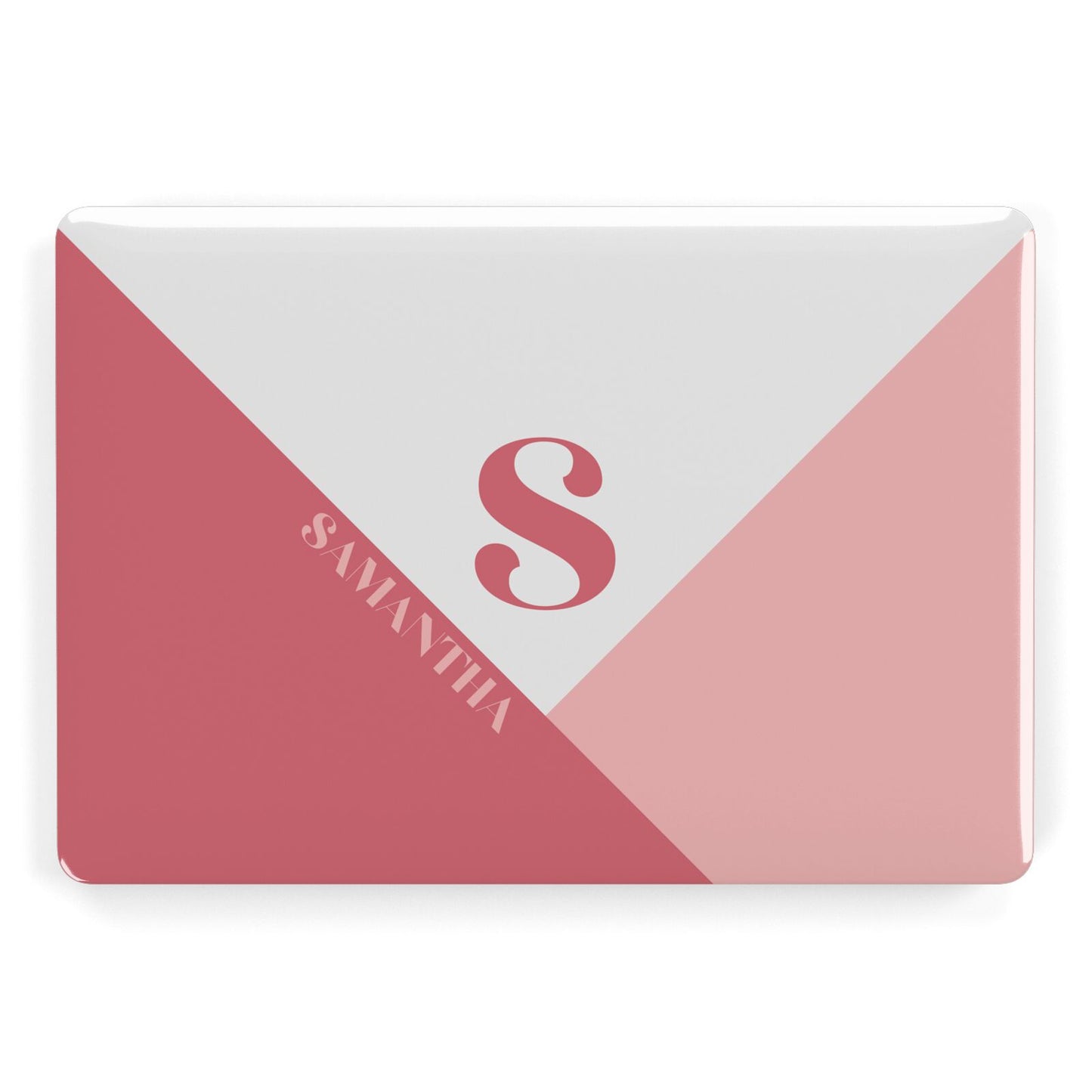 Abstract Pink Initial with Name Apple MacBook Case