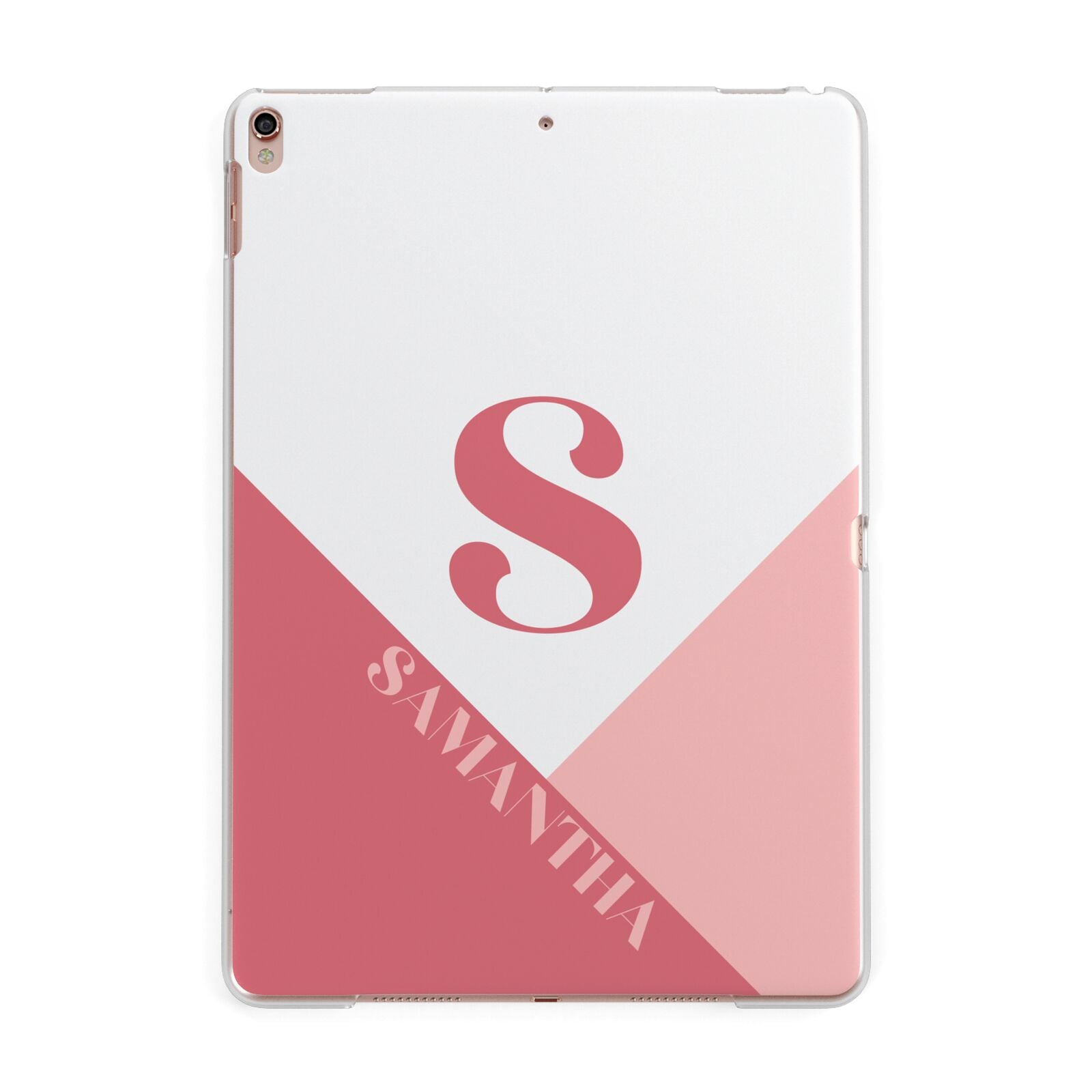 Abstract Pink Initial with Name Apple iPad Rose Gold Case