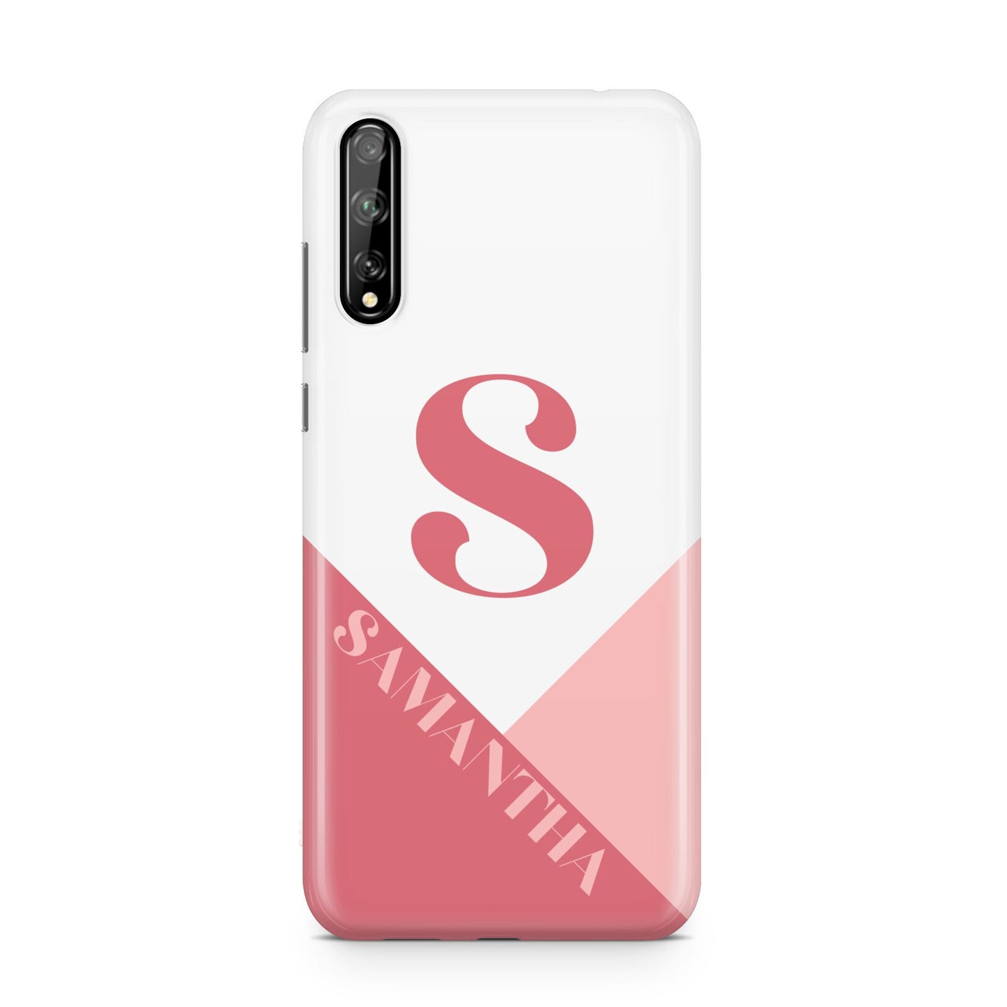 Abstract Pink Initial with Name Huawei Enjoy 10s Phone Case