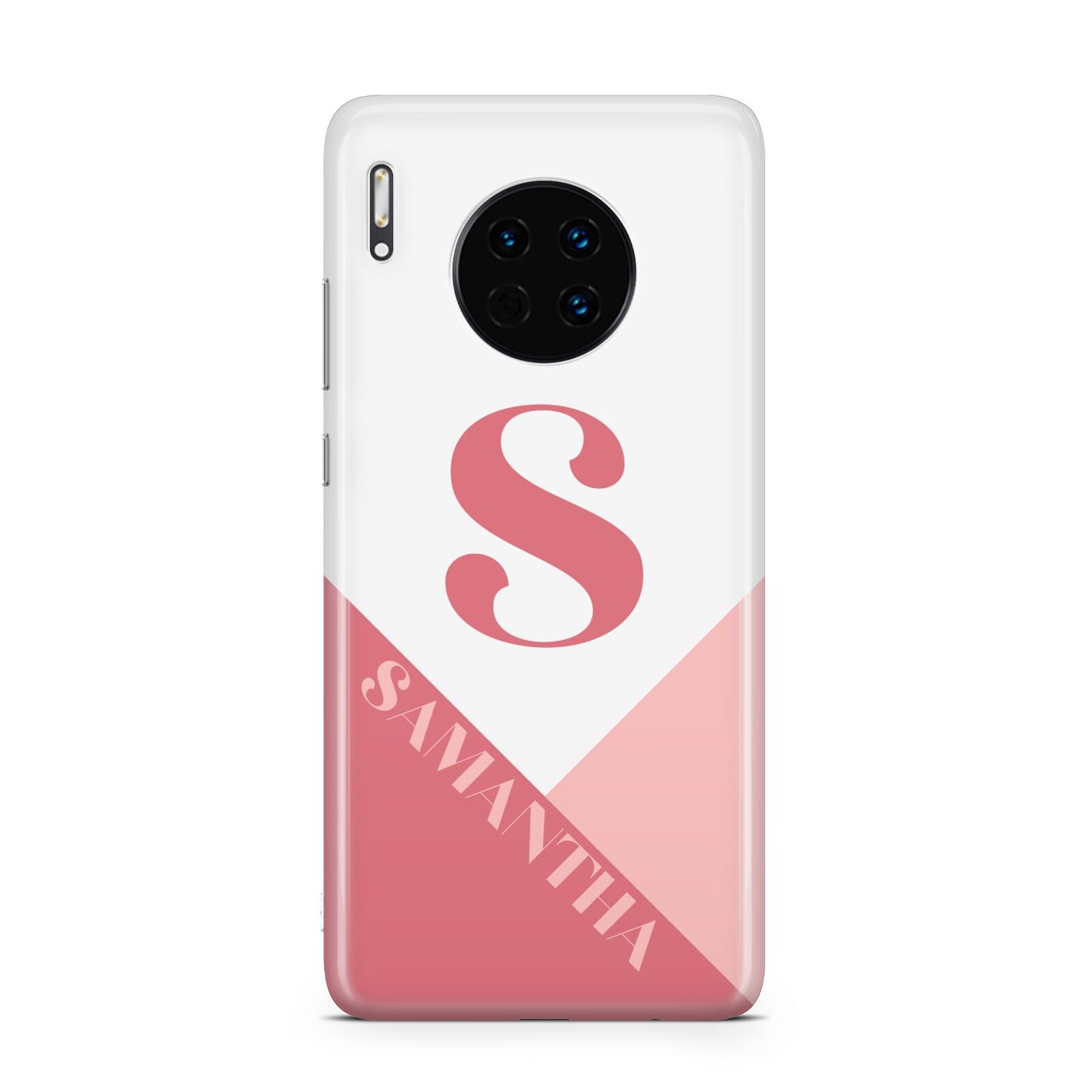 Abstract Pink Initial with Name Huawei Mate 30