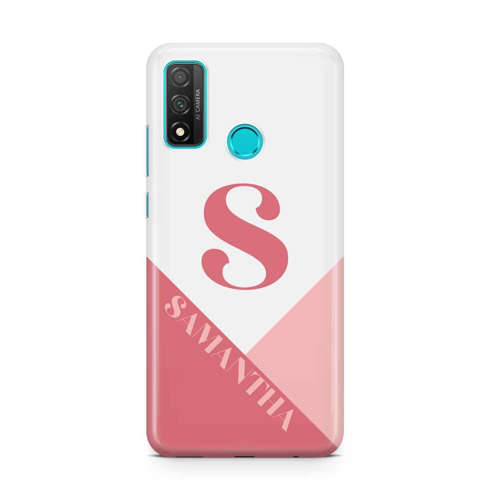 Abstract Pink Initial with Name Huawei P Smart 2020