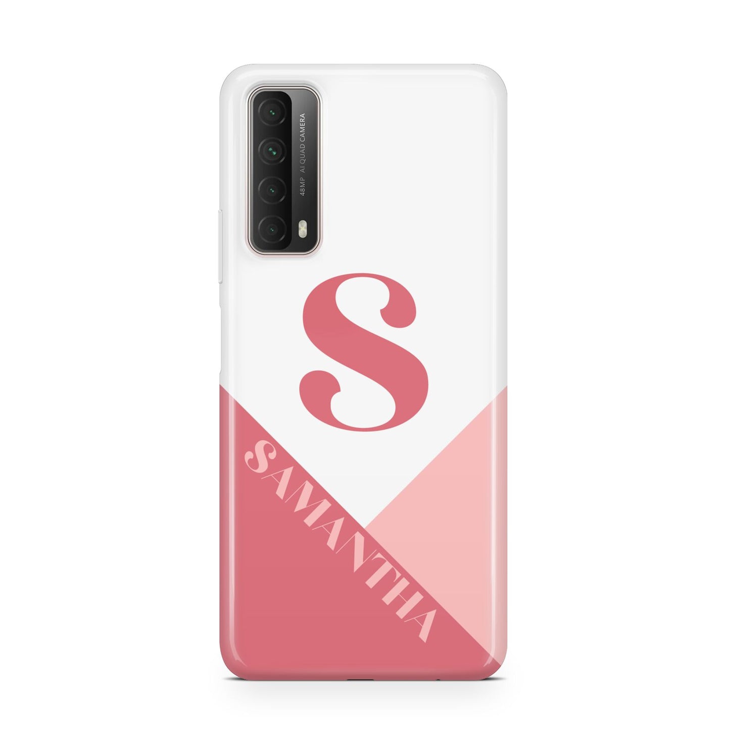 Abstract Pink Initial with Name Huawei P Smart 2021