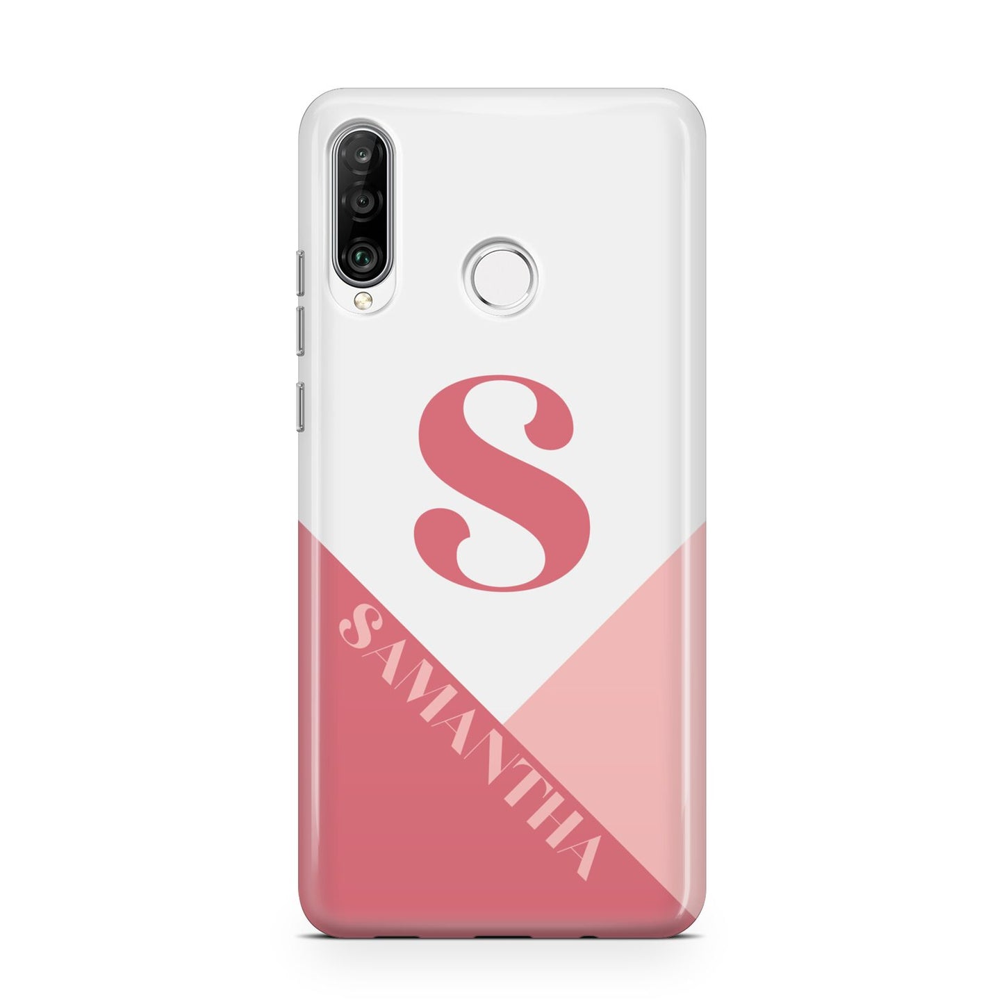 Abstract Pink Initial with Name Huawei P30 Lite Phone Case