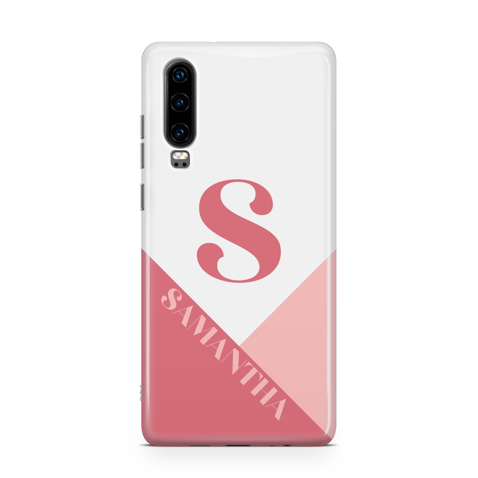 Abstract Pink Initial with Name Huawei P30 Phone Case