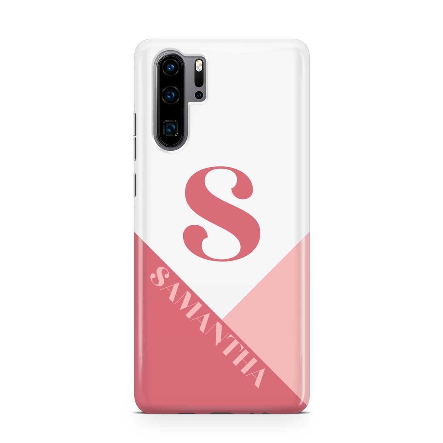 Abstract Pink Initial with Name Huawei P30 Pro Phone Case