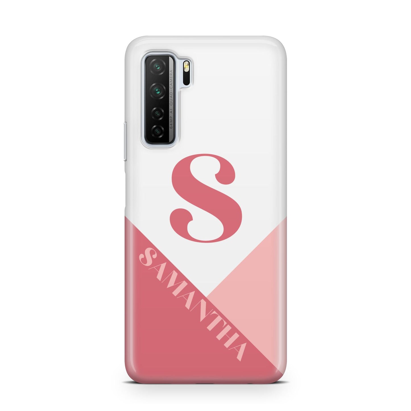 Abstract Pink Initial with Name Huawei P40 Lite 5G Phone Case