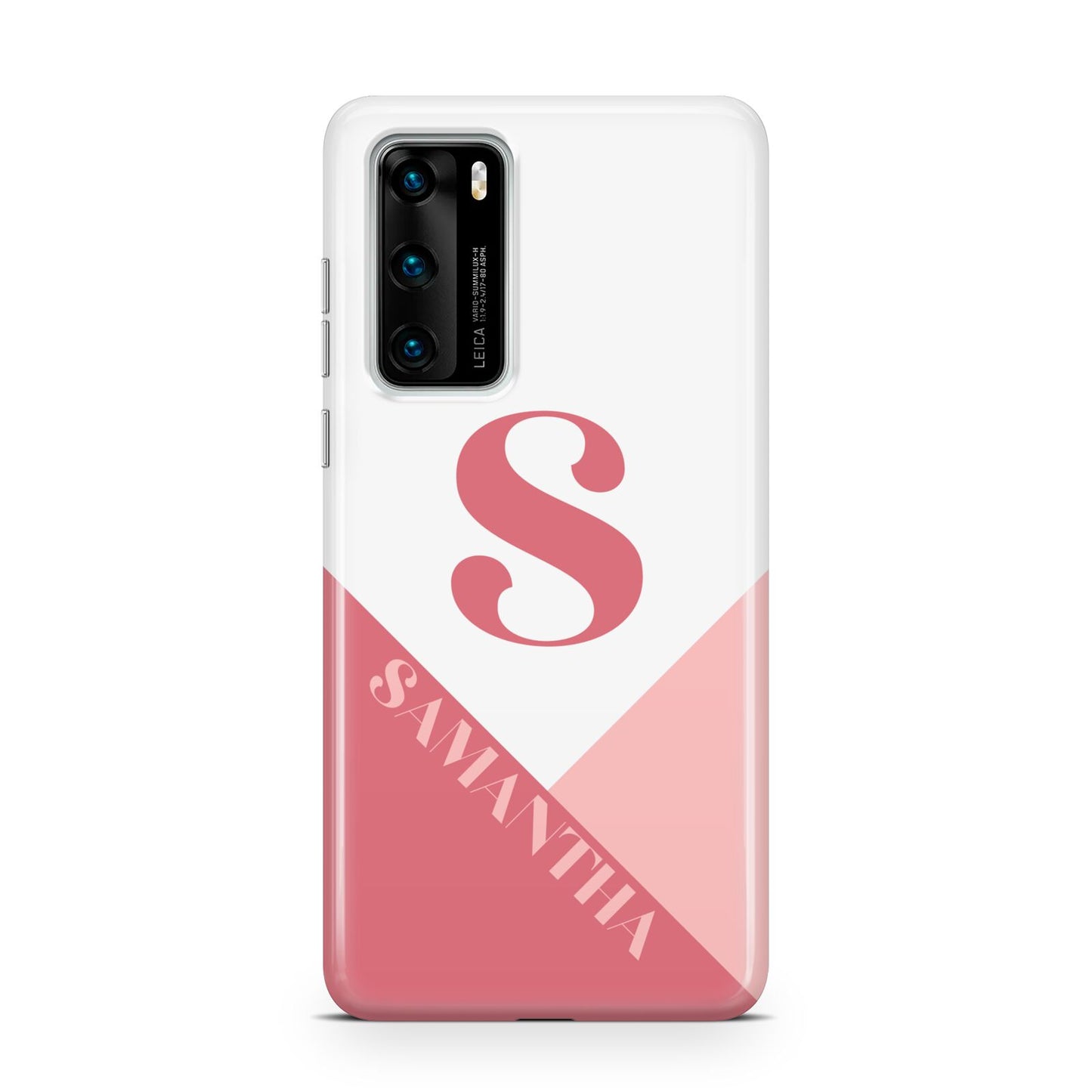 Abstract Pink Initial with Name Huawei P40 Phone Case