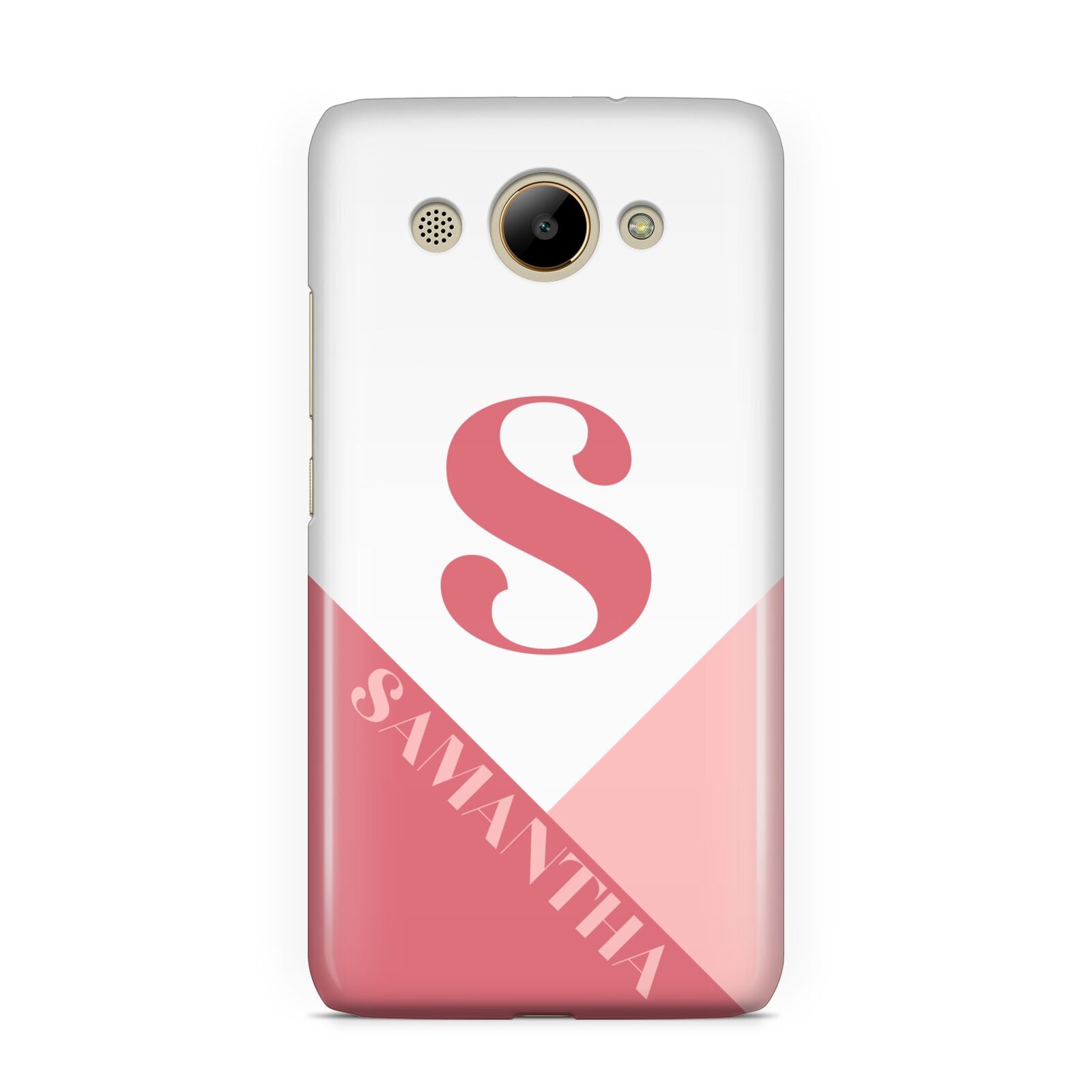 Abstract Pink Initial with Name Huawei Y3 2017