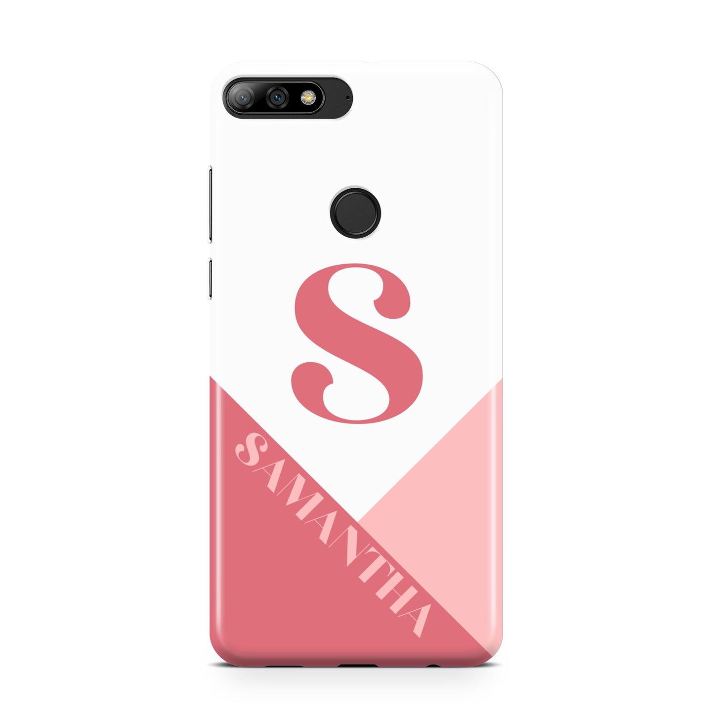 Abstract Pink Initial with Name Huawei Y7 2018