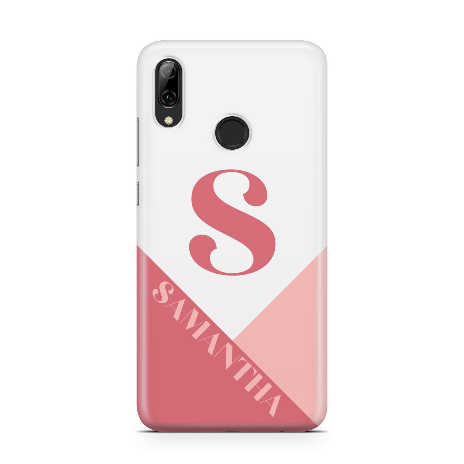 Abstract Pink Initial with Name Huawei Y7 2019