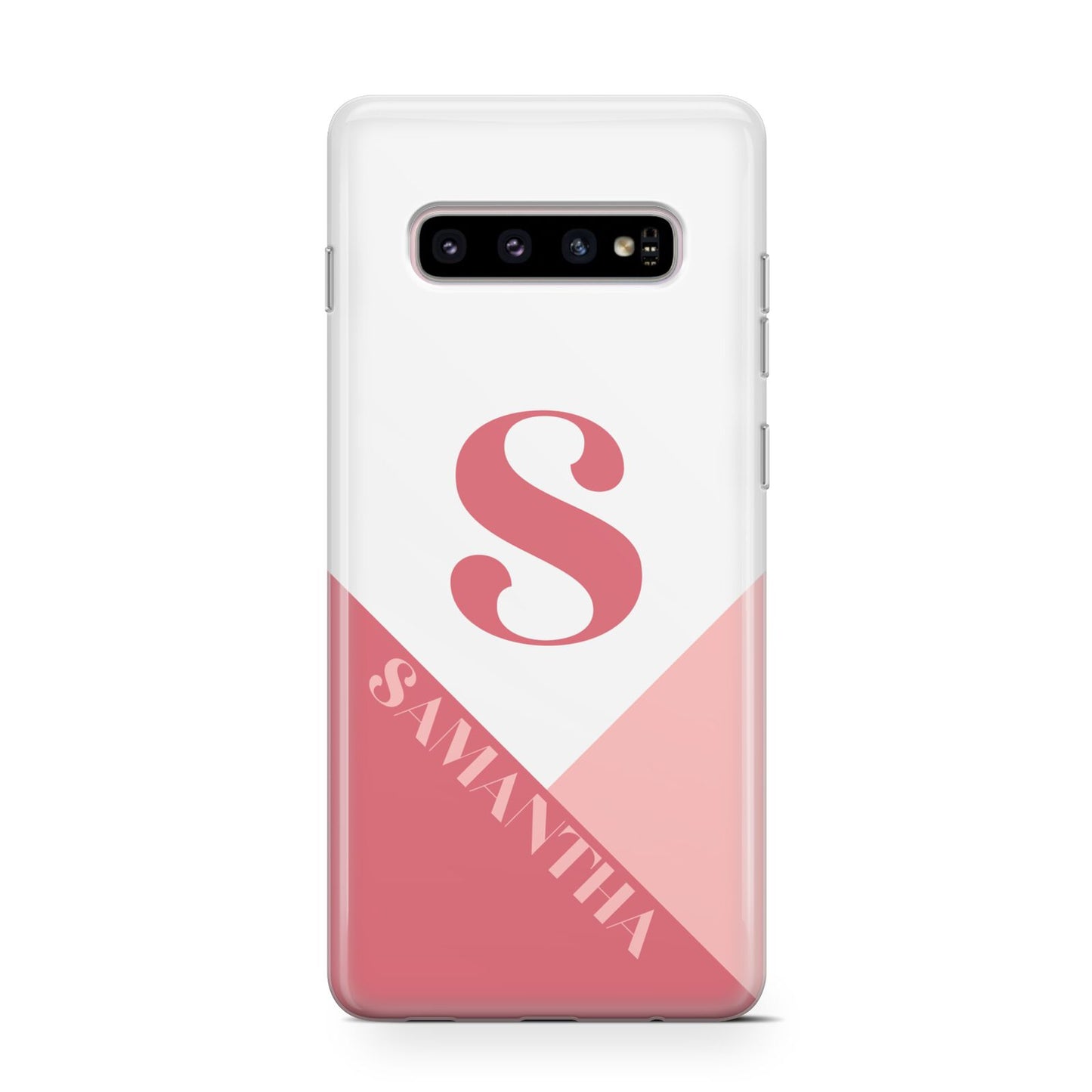 Abstract Pink Initial with Name Protective Samsung Galaxy Case