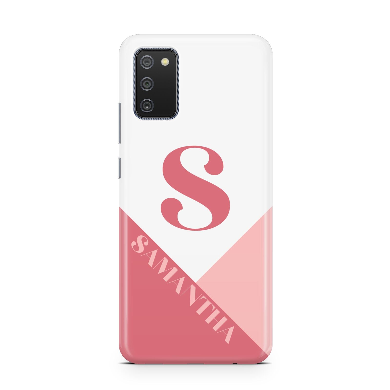 Abstract Pink Initial with Name Samsung A02s Case