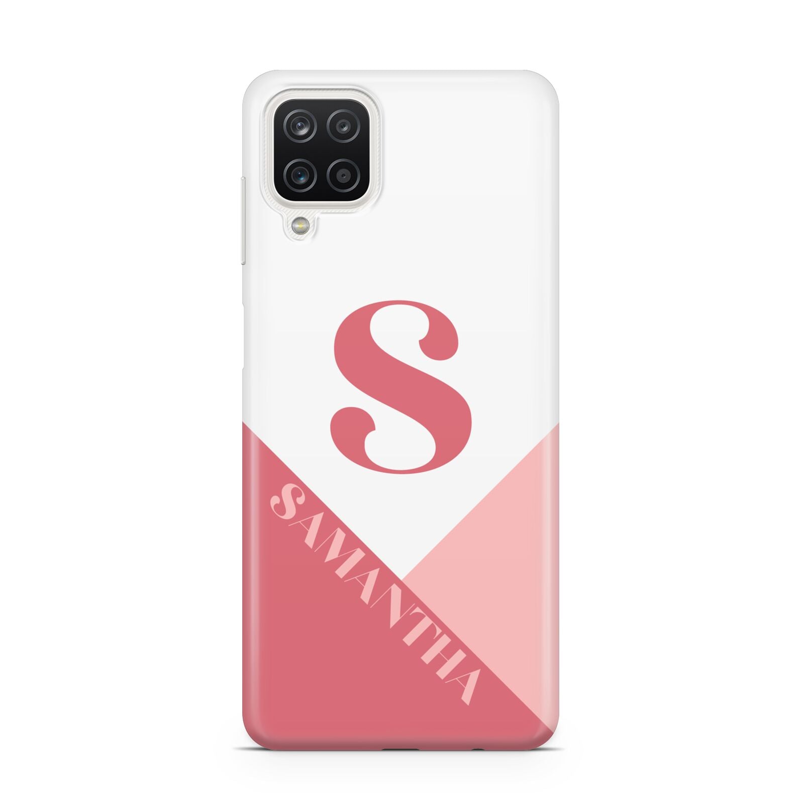 Abstract Pink Initial with Name Samsung A12 Case