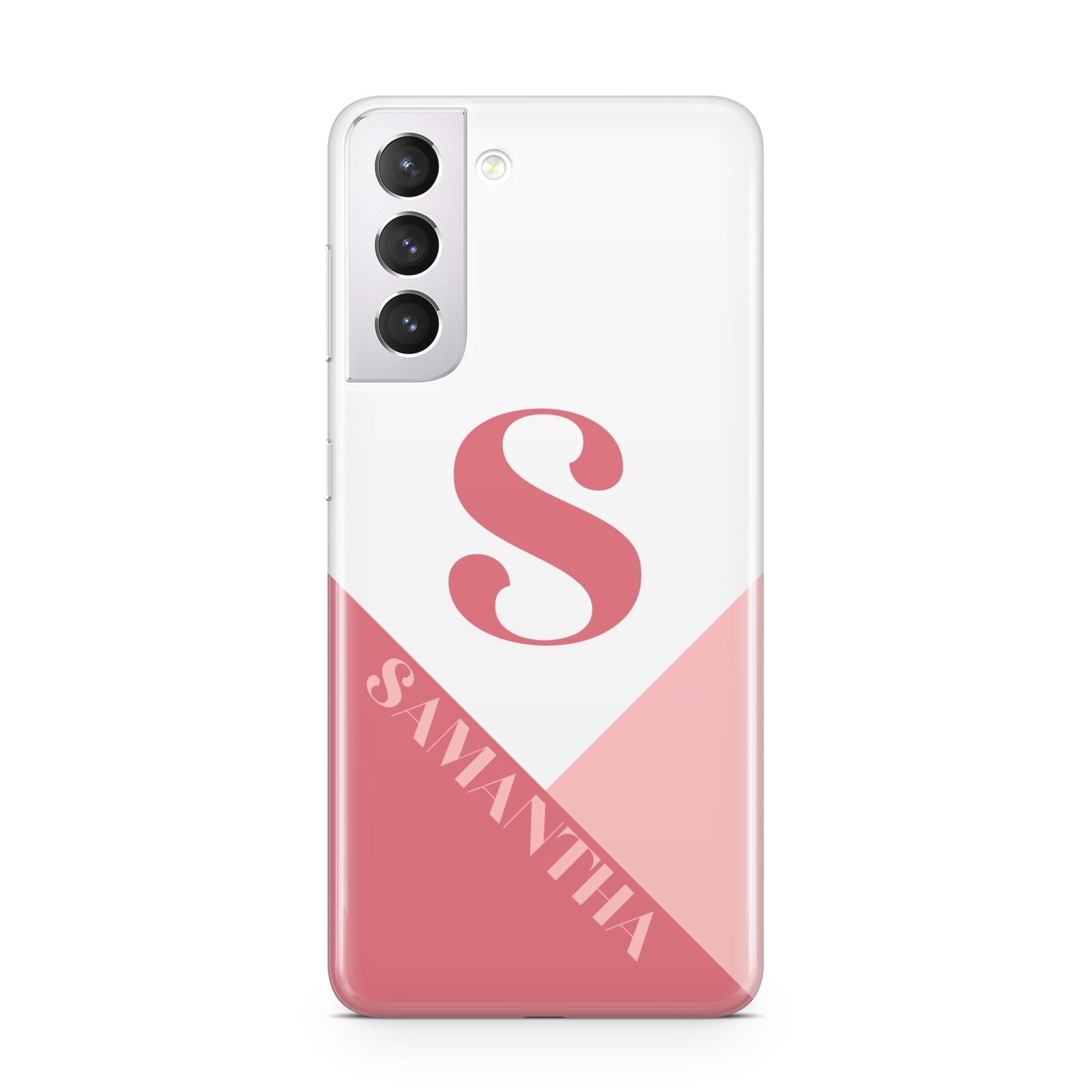 Abstract Pink Initial with Name Samsung S21 Case