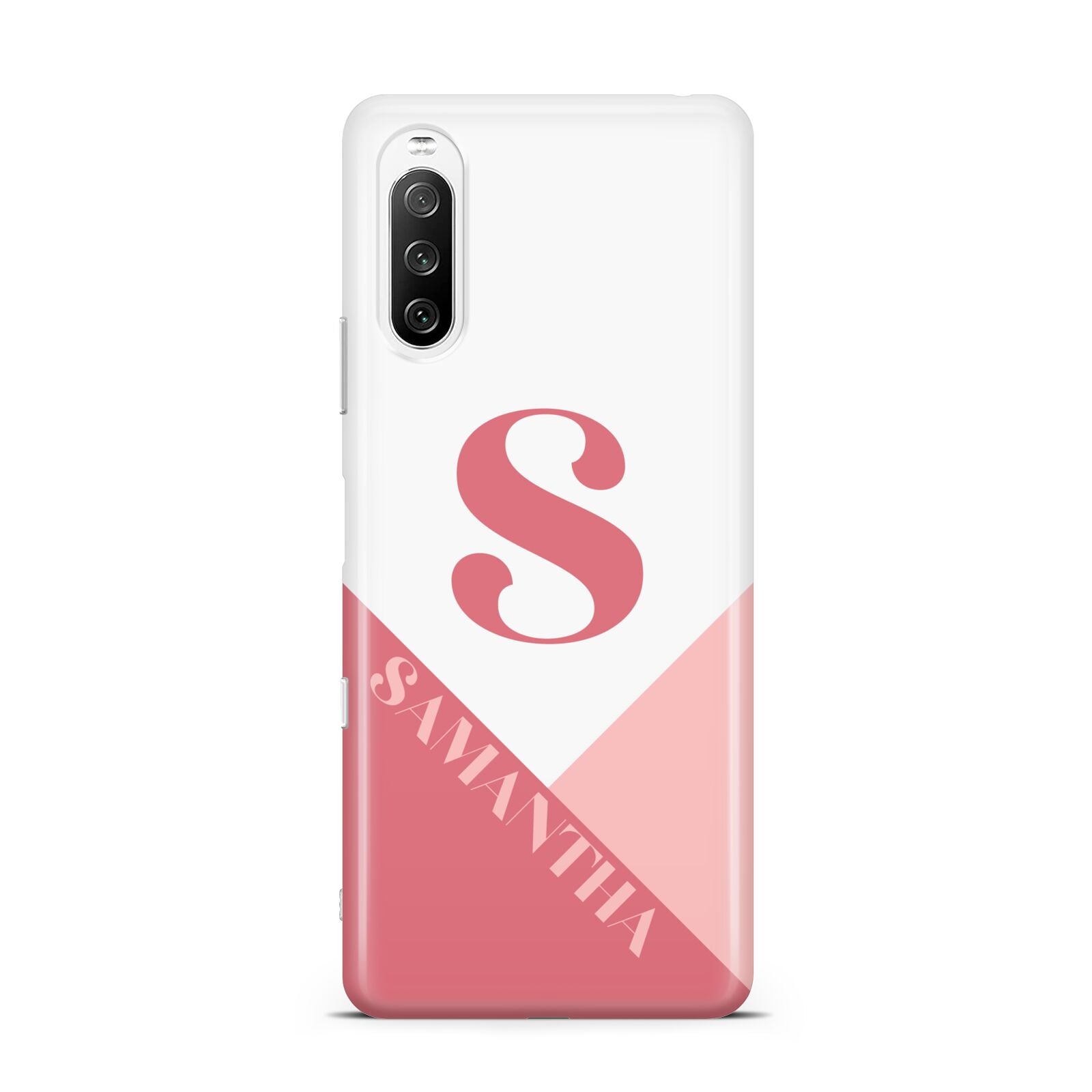 Abstract Pink Initial with Name Sony Xperia 10 III Case