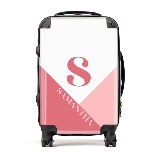 Abstract Pink Initial with Name Suitcase