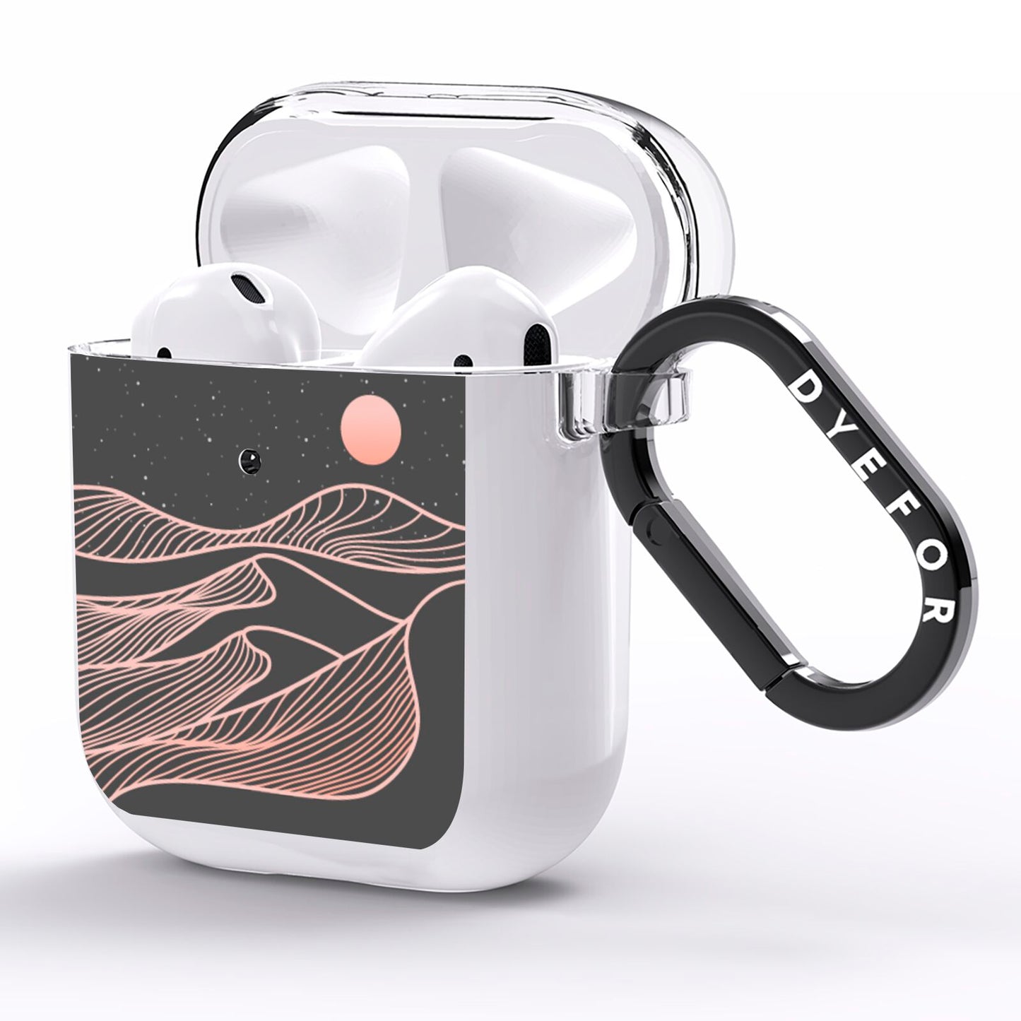 Abstract Sunset AirPods Clear Case Side Image