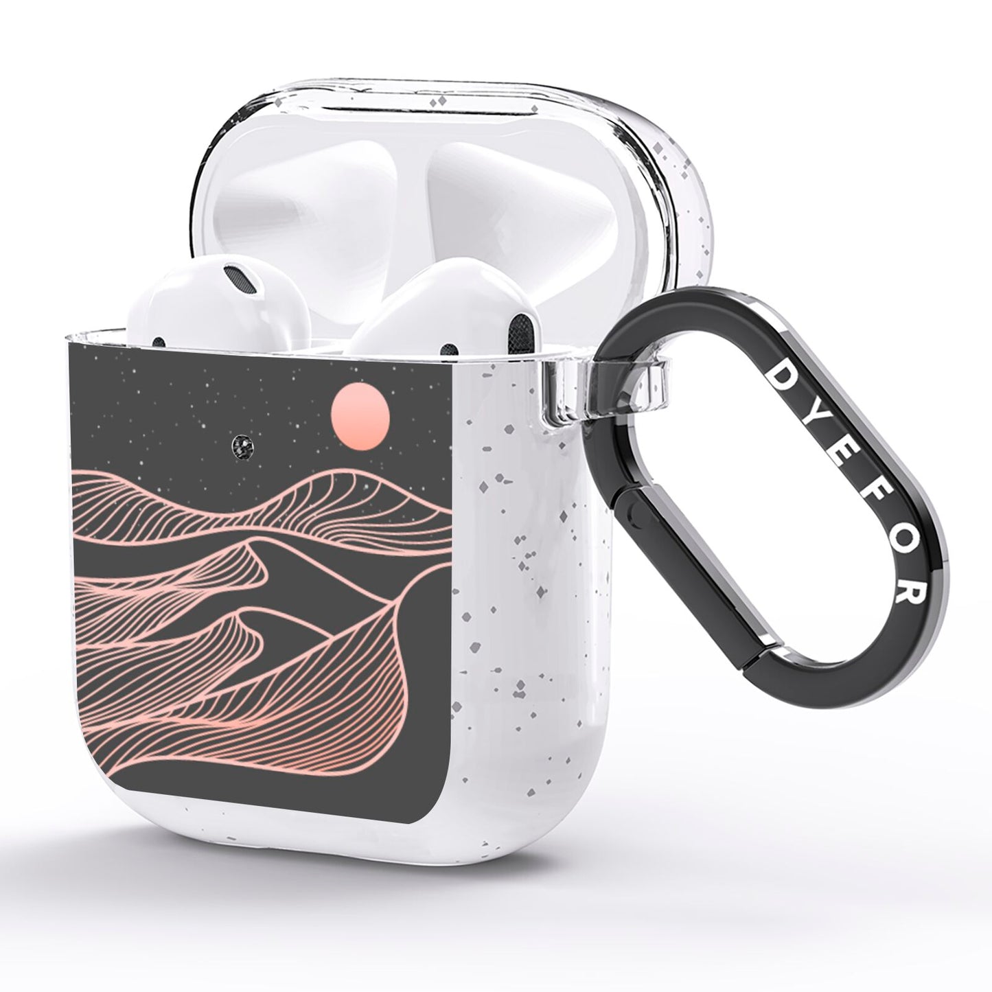 Abstract Sunset AirPods Glitter Case Side Image