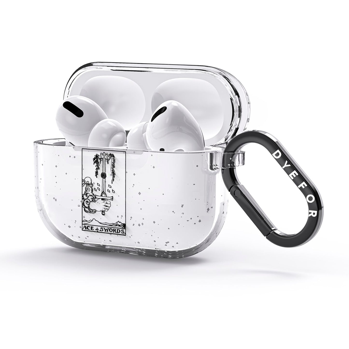 Ace of Swords Monochrome AirPods Glitter Case 3rd Gen Side Image