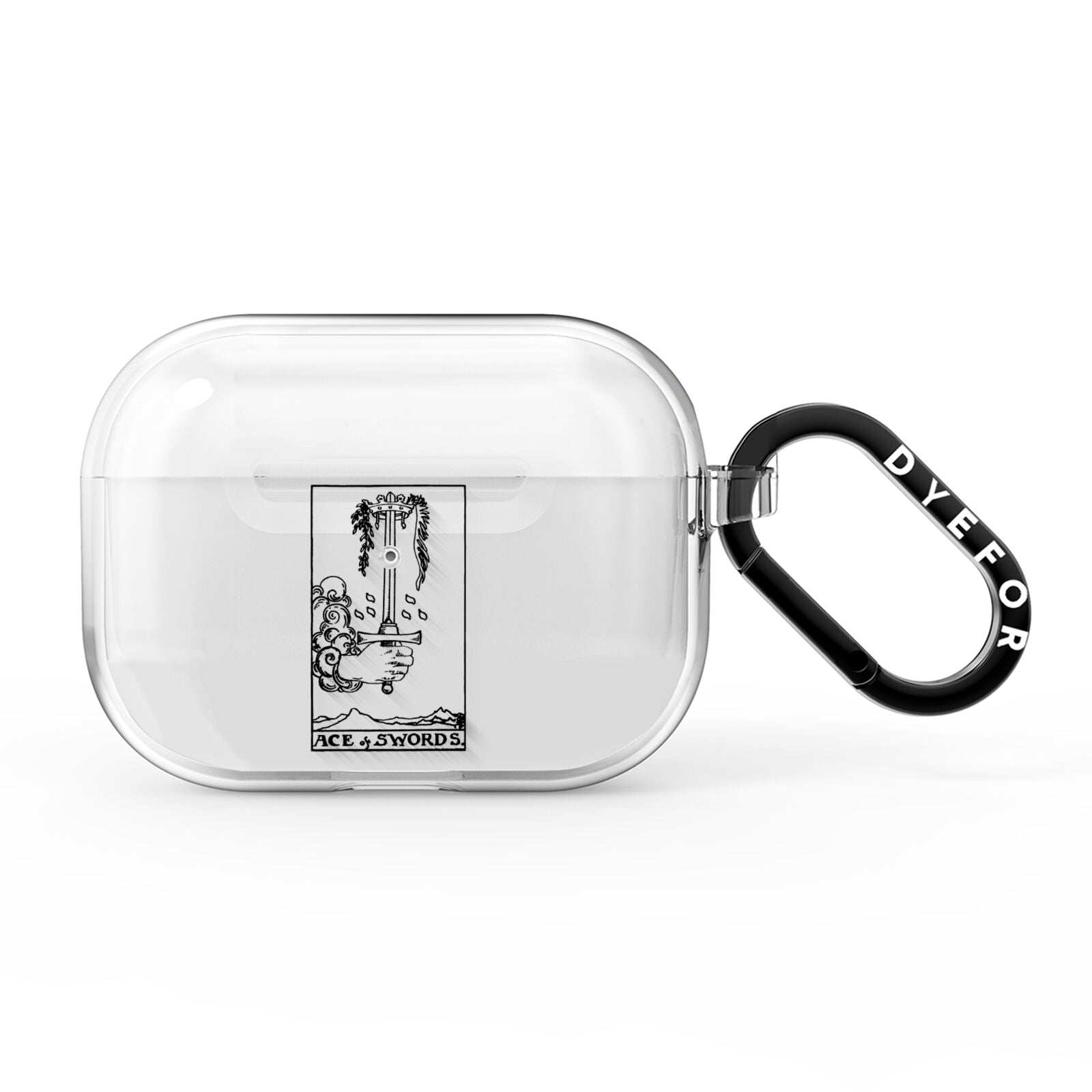 Ace of Swords Monochrome AirPods Pro Clear Case