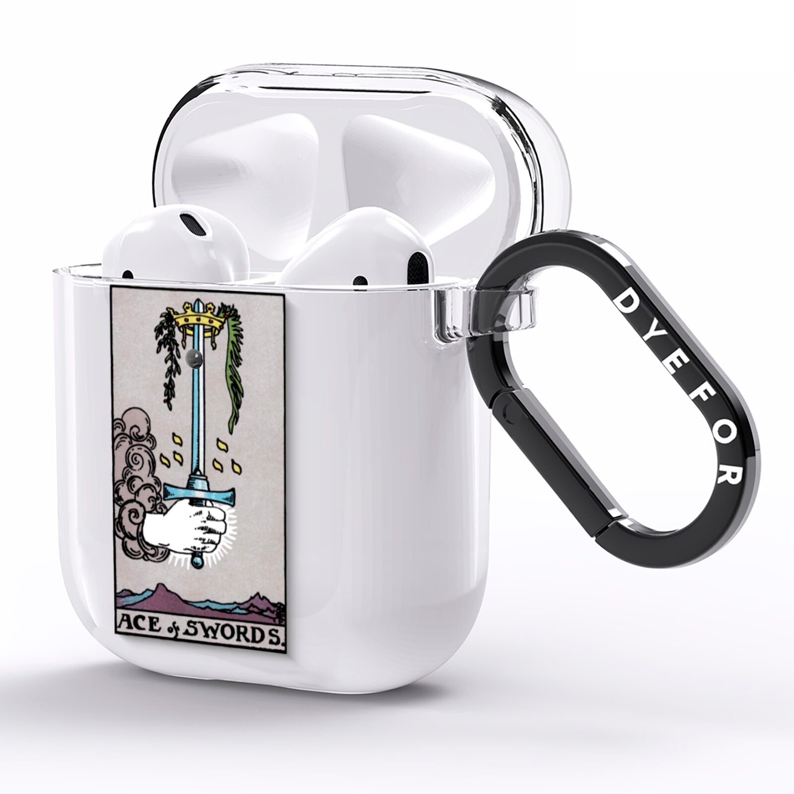 Ace of Swords Tarot Card AirPods Clear Case Side Image