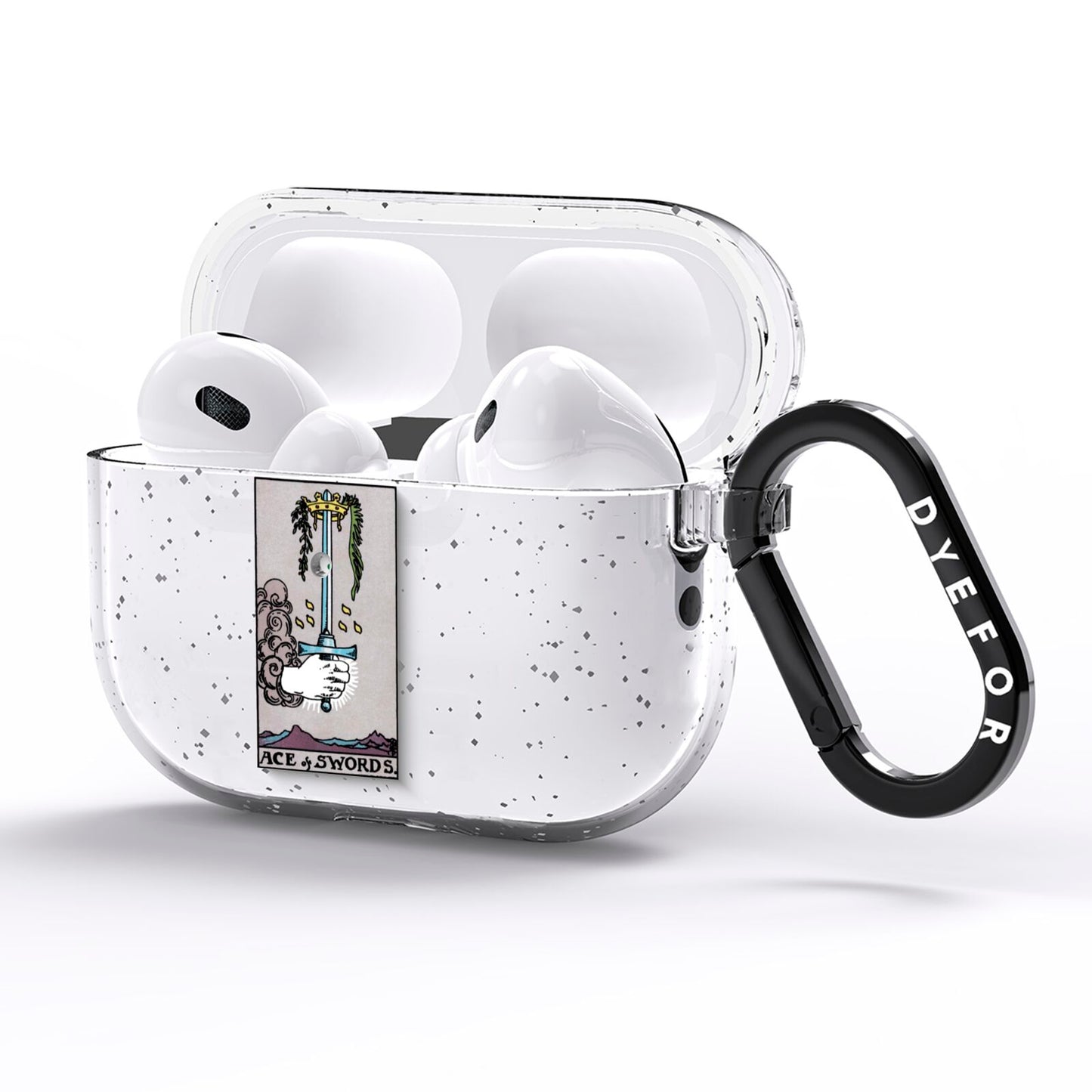 Ace of Swords Tarot Card AirPods Pro Glitter Case Side Image