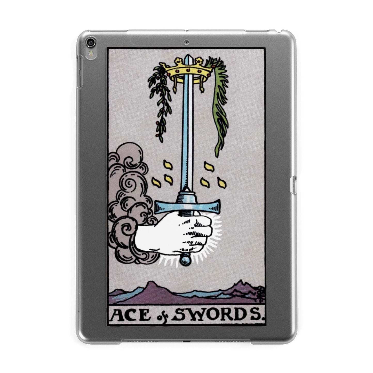 Ace of Swords Tarot Card Apple iPad Grey Case