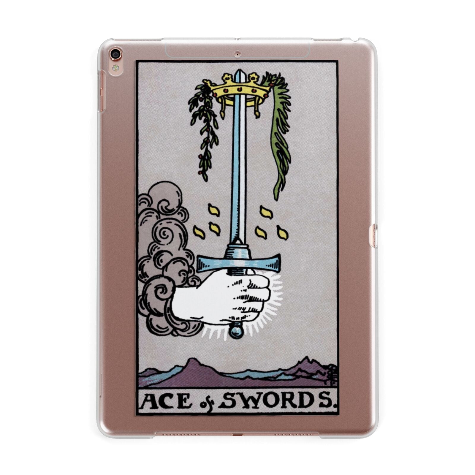 Ace of Swords Tarot Card Apple iPad Rose Gold Case