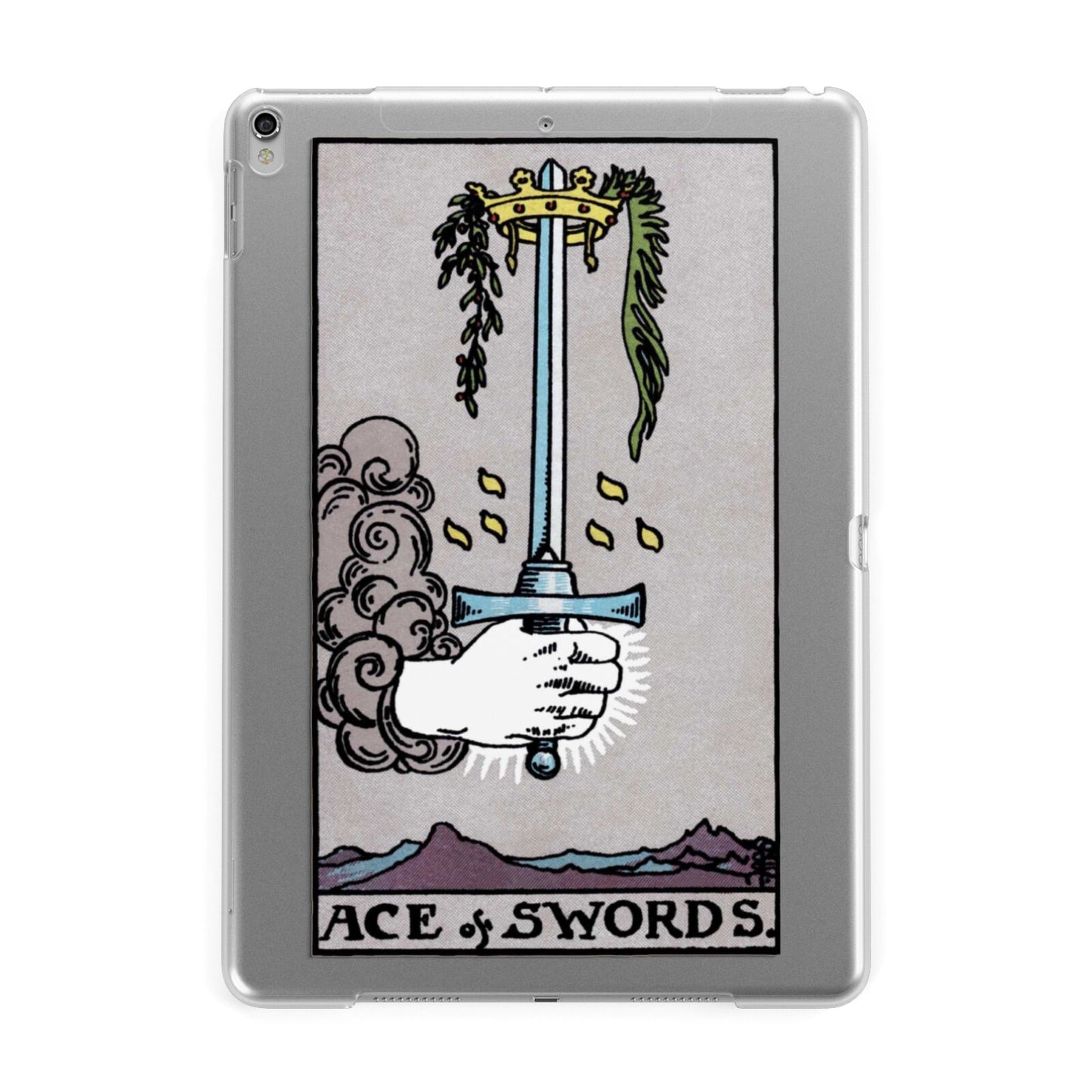 Ace of Swords Tarot Card Apple iPad Silver Case