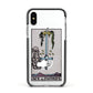 Ace of Swords Tarot Card Apple iPhone Xs Impact Case Black Edge on Silver Phone