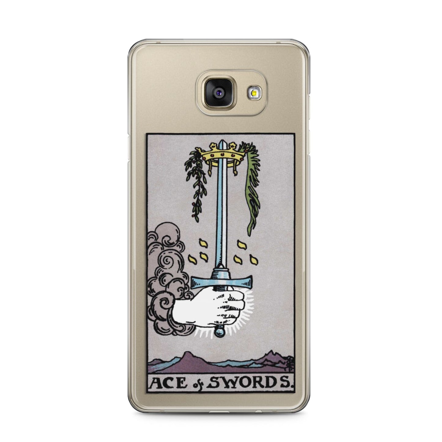 Ace of Swords Tarot Card Samsung Galaxy A5 2016 Case on gold phone