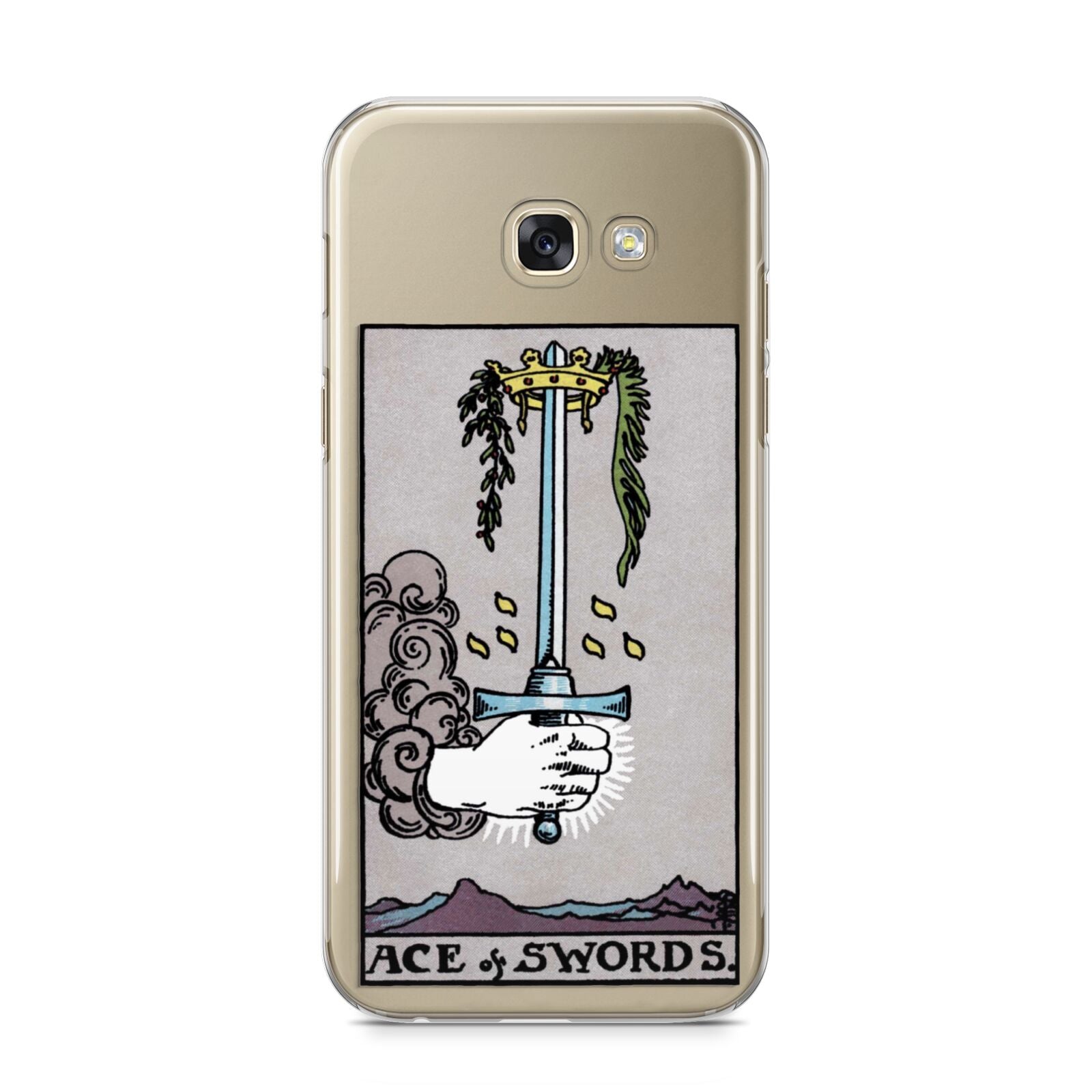Ace of Swords Tarot Card Samsung Galaxy A5 2017 Case on gold phone