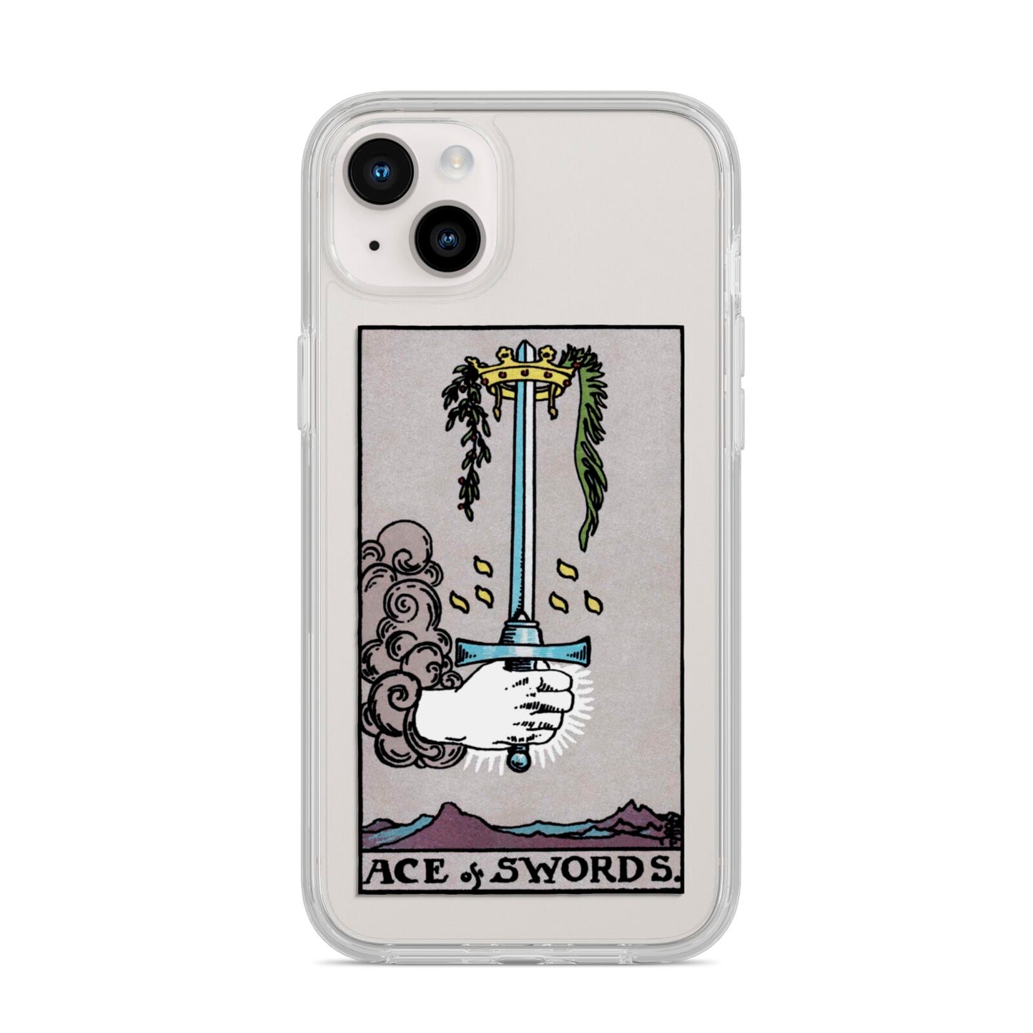 Ace of Swords Tarot Card iPhone 14 Plus Clear Tough Case Starlight