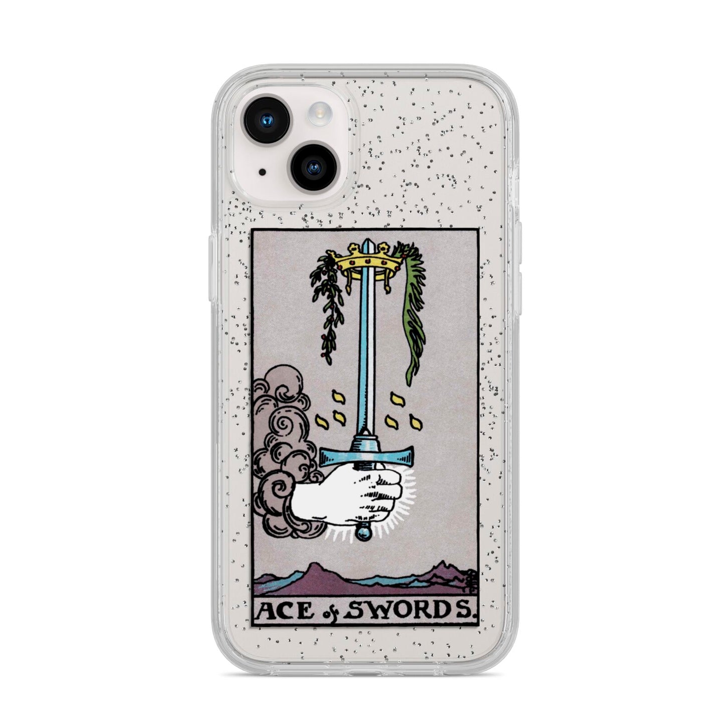 Ace of Swords Tarot Card iPhone 14 Plus Glitter Tough Case Starlight