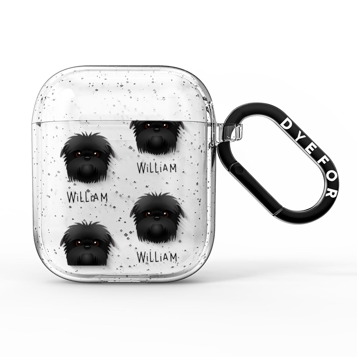 Affenpinscher Icon with Name AirPods Glitter Case