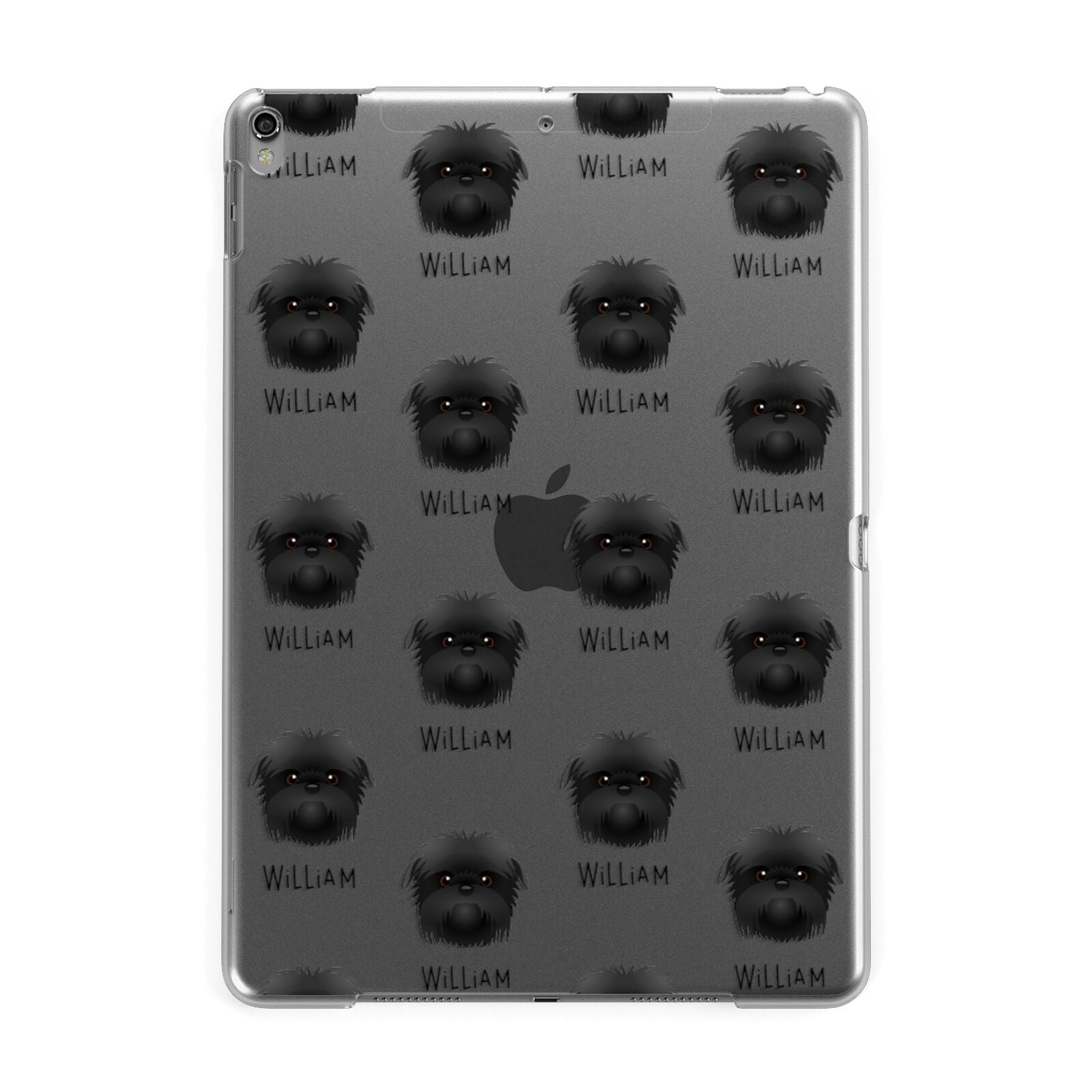 Affenpinscher Icon with Name Apple iPad Grey Case