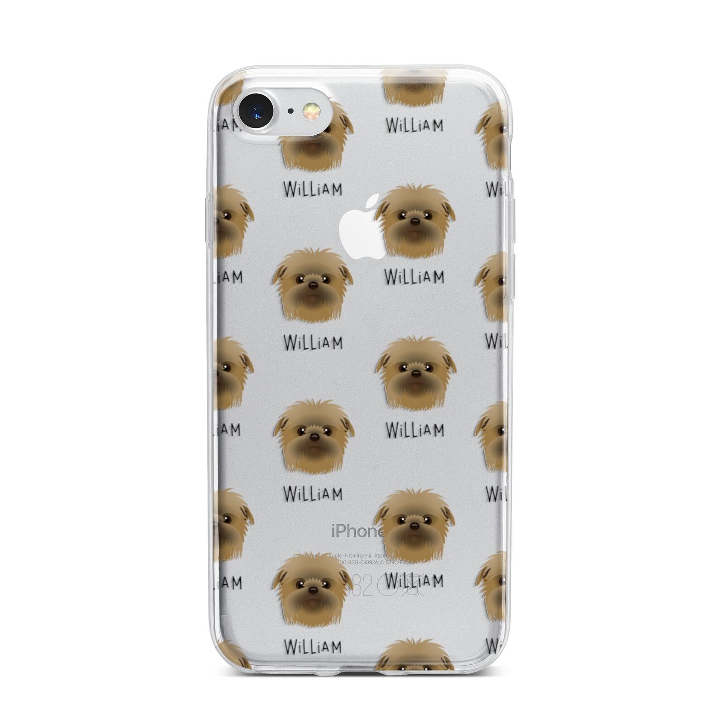 Affenpinscher Icon with Name iPhone 7 Bumper Case on Silver iPhone