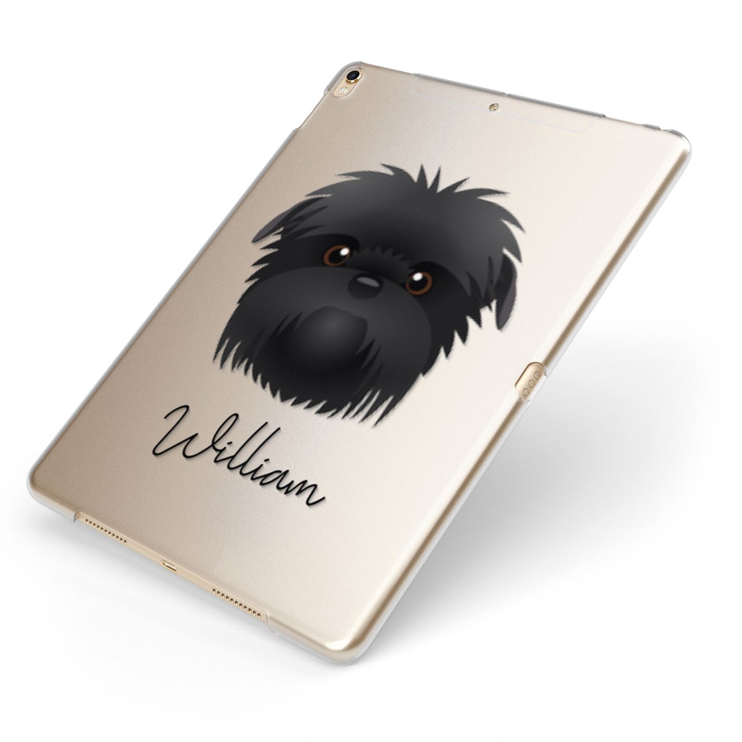 Affenpinscher Personalised Apple iPad Case on Gold iPad Side View