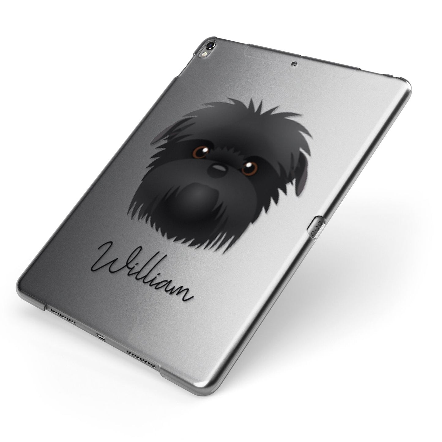 Affenpinscher Personalised Apple iPad Case on Grey iPad Side View