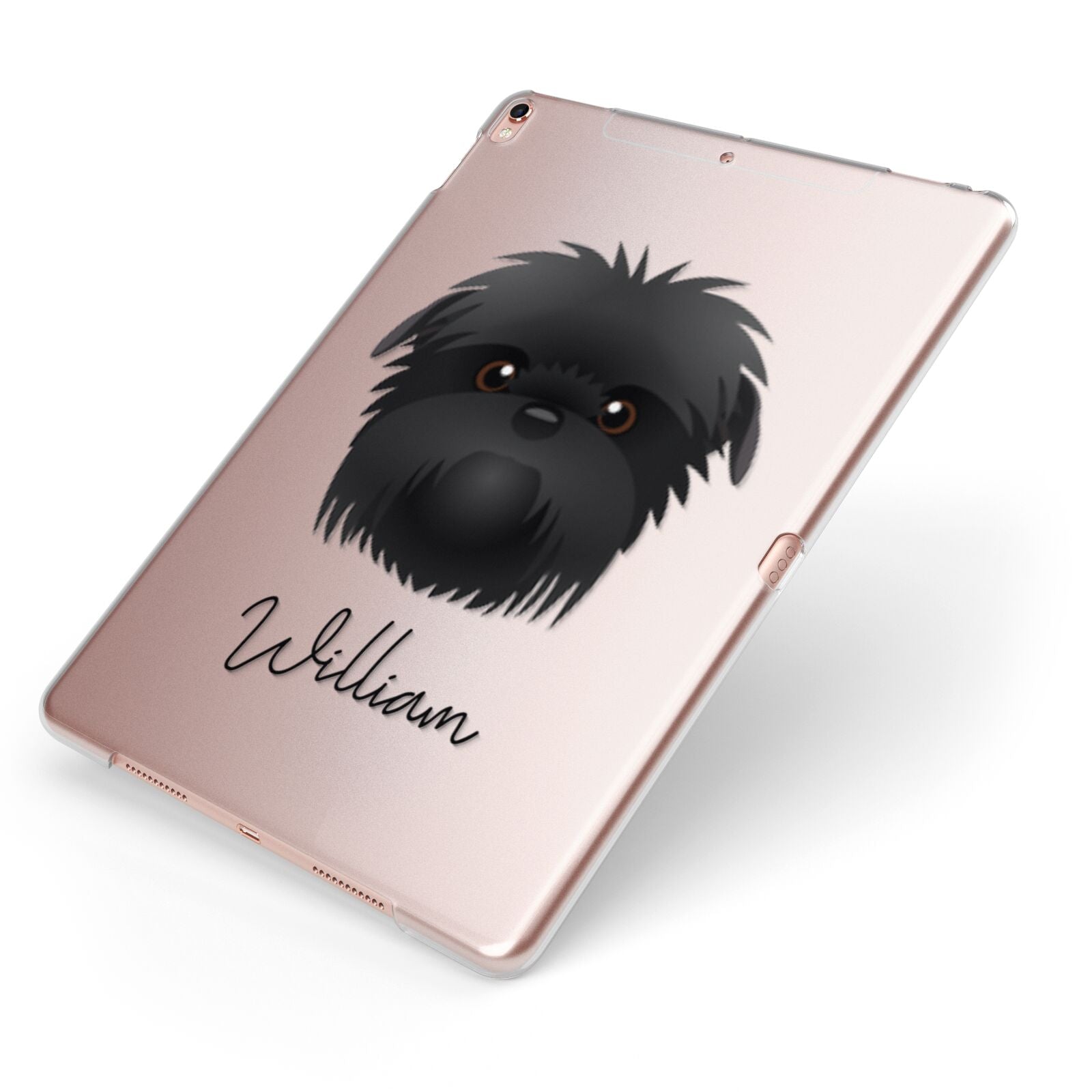 Affenpinscher Personalised Apple iPad Case on Rose Gold iPad Side View